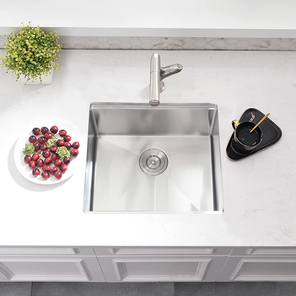 Boomhoze 21 Inch Undermount Bar Sink, 21X18 Undermount Kitchen Sink 16 Gauge Stainless Steel Outdoor Kitchen Sink Small Bar Sink