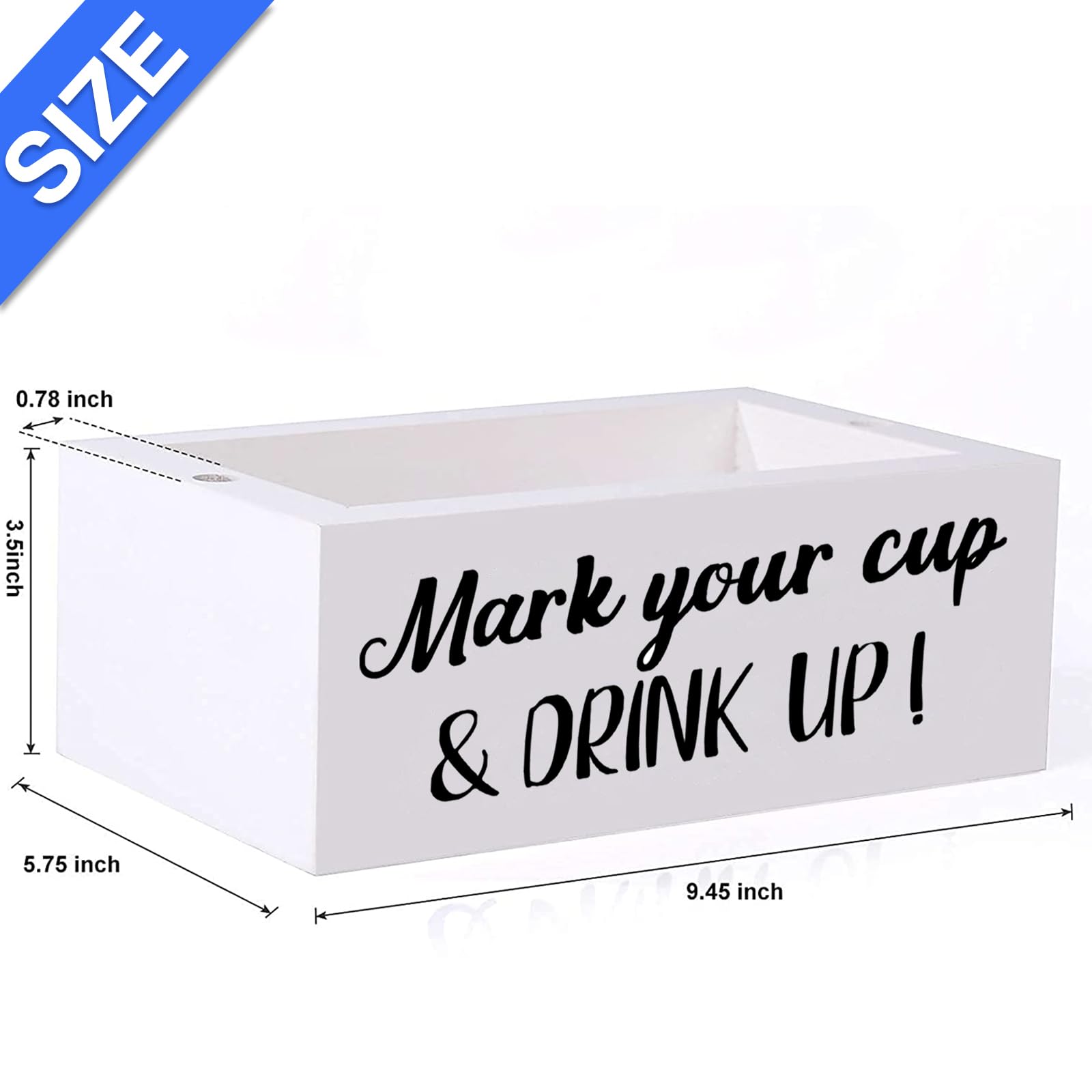 Double Disposable Cup Holder With Marker Slot Wooden Mark Your Cup And Drink Up Drink Dispenser 2 Sides Designs For Parties Farm