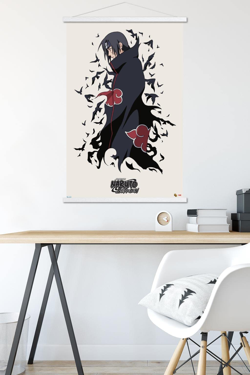 Trends International Naruto Shippuden - Itachi Wall Poster, 22.375'' X 34'', Premium Print And White Hanger Bundle