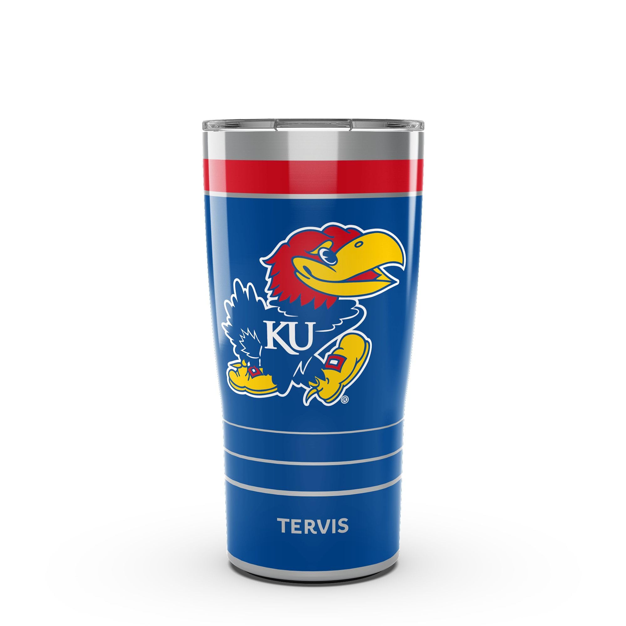 Tervis Traveler Kansas Jayhawks - MVP Triple Insulated Tumbler Travel Cup Keeps Drinks Cold & Hot, 20oz, Stainless Steel