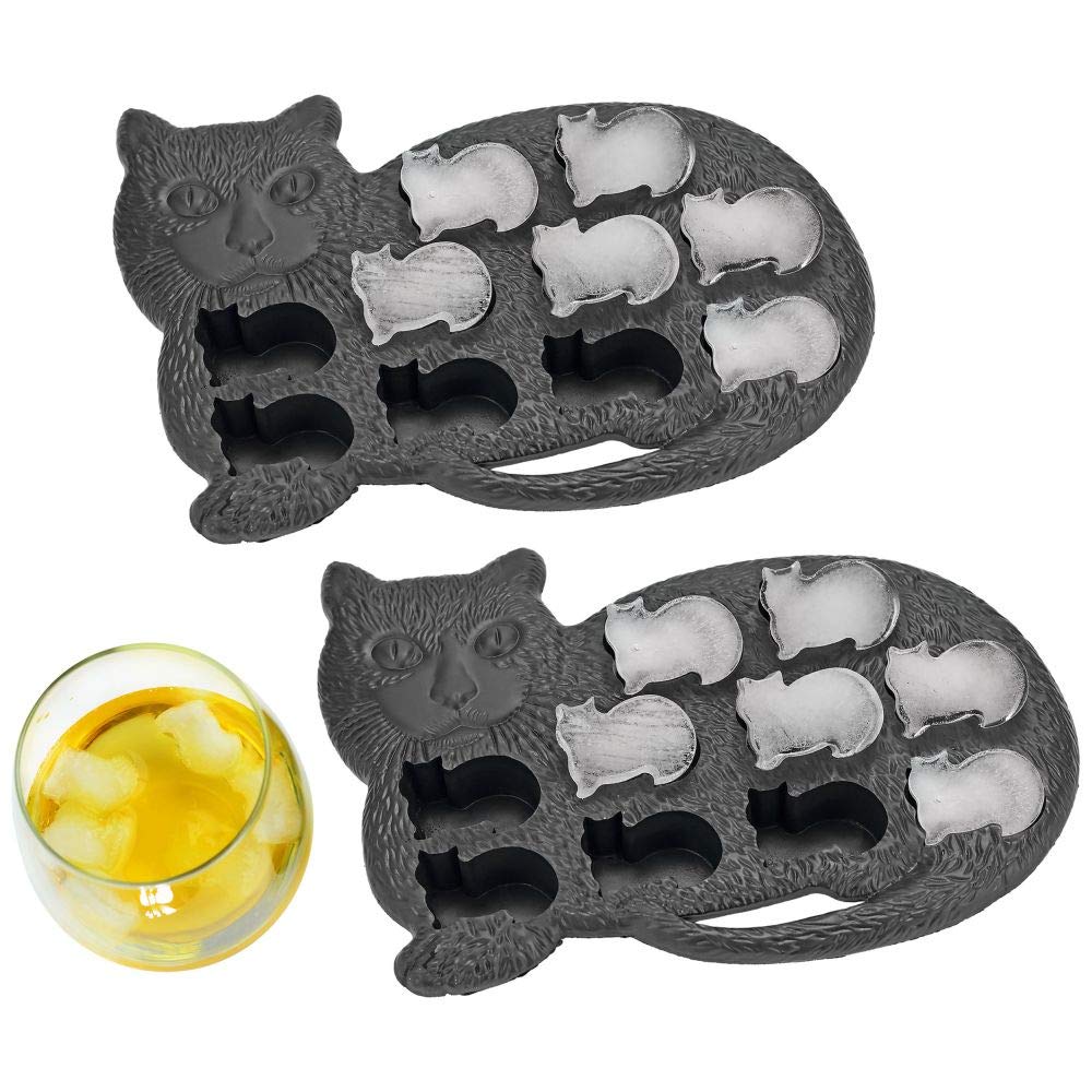 Fairly Odd Novelties Ice Cube Tray, Two Pack, Black Cat