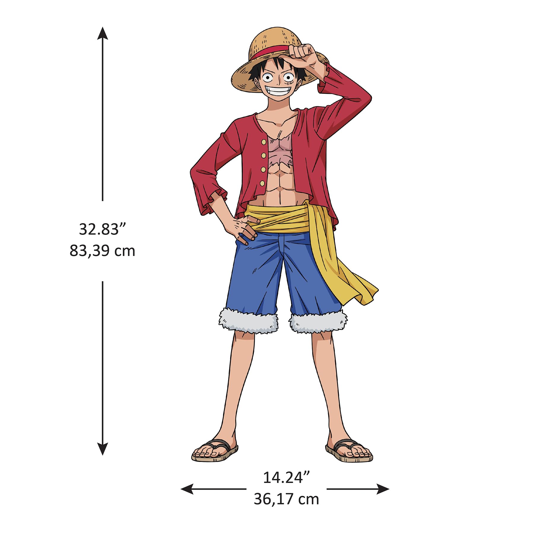 Roommates Rmk5439Gm One Piece Luffy Wall Decal, Red