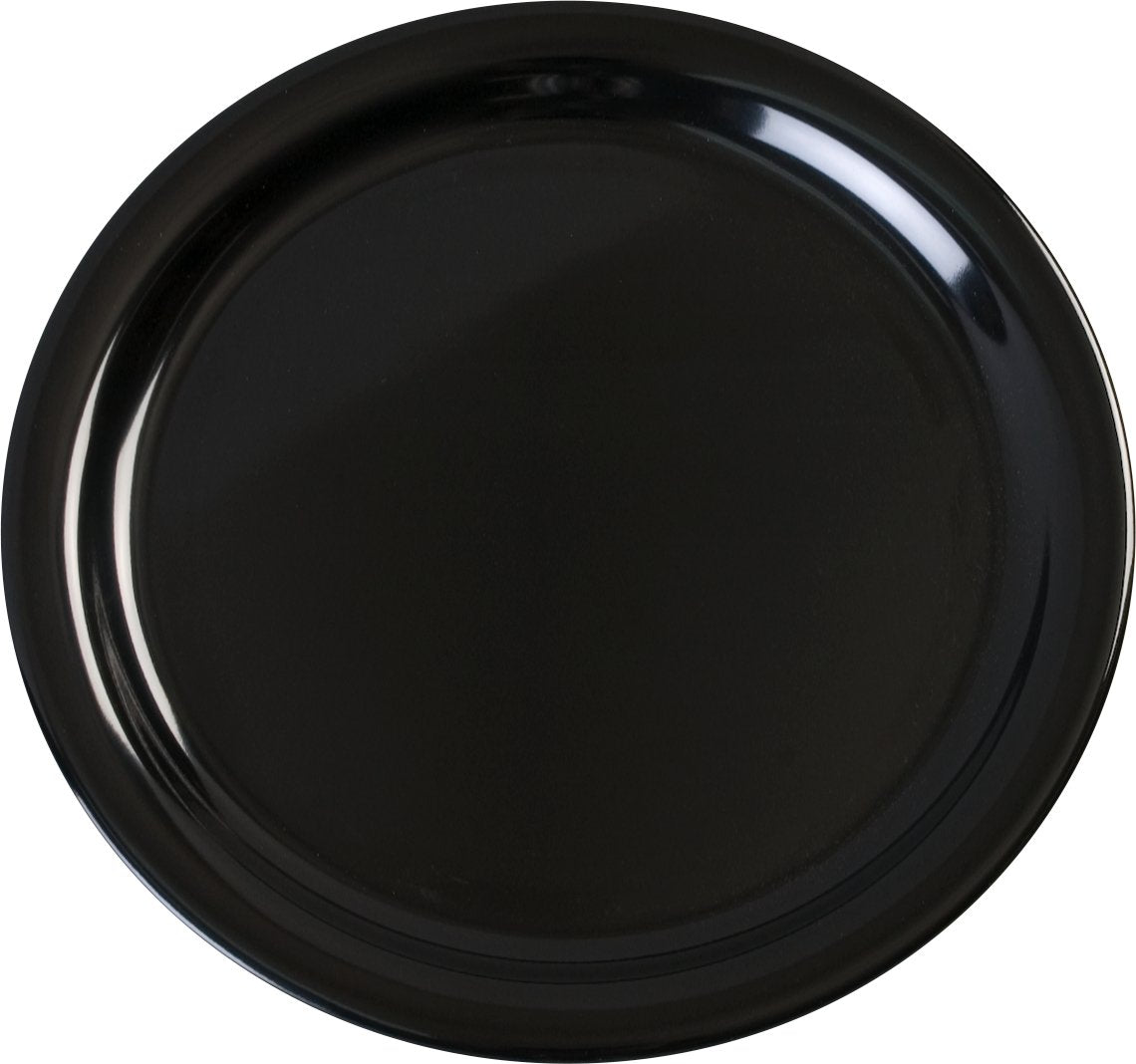 Carlisle FoodService Products Kingline Reusable Plastic Plate Dinner Plate for Home and Restaurant, Melamine, 9 Inches, Black, (