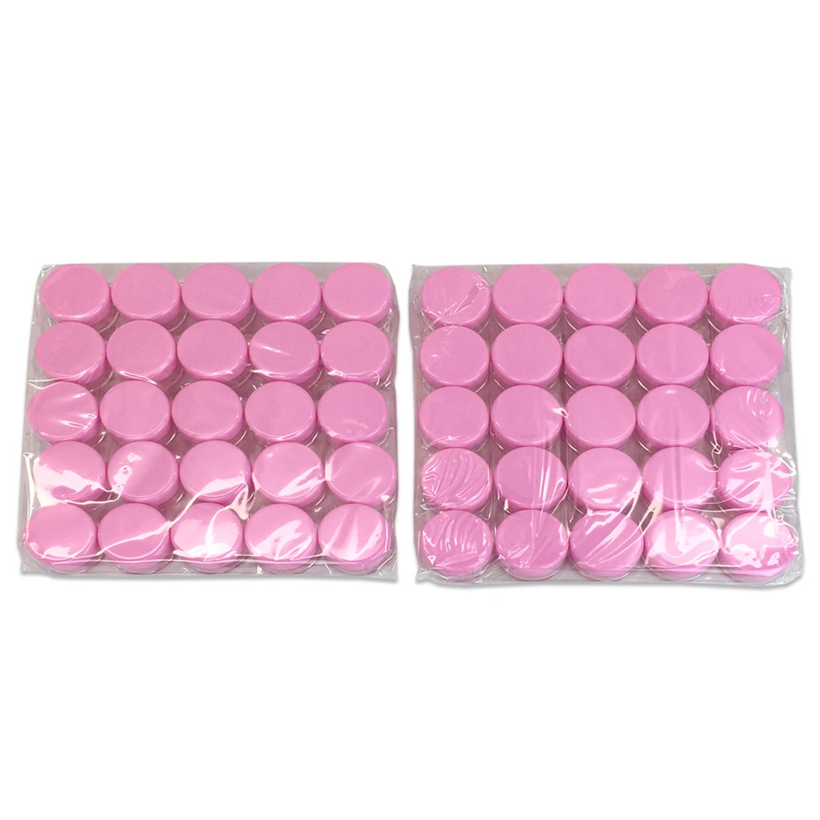 Beauticom (Quantity: 500 Pcs) 5G/5Ml Round Clear Jars With Pink Lids For Makeup, Lotion, Creams, Eyeshadow, Cosmetic Product Sam