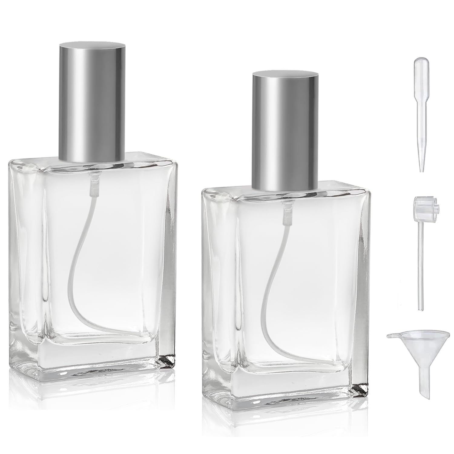 Yerpkefey 30Ml/1.0 Oz Glass Spray Bottle Perfume Atomizer,Travel Refillable Perfume Bottles Empty Classic Spray Bottle 2Pack (Si