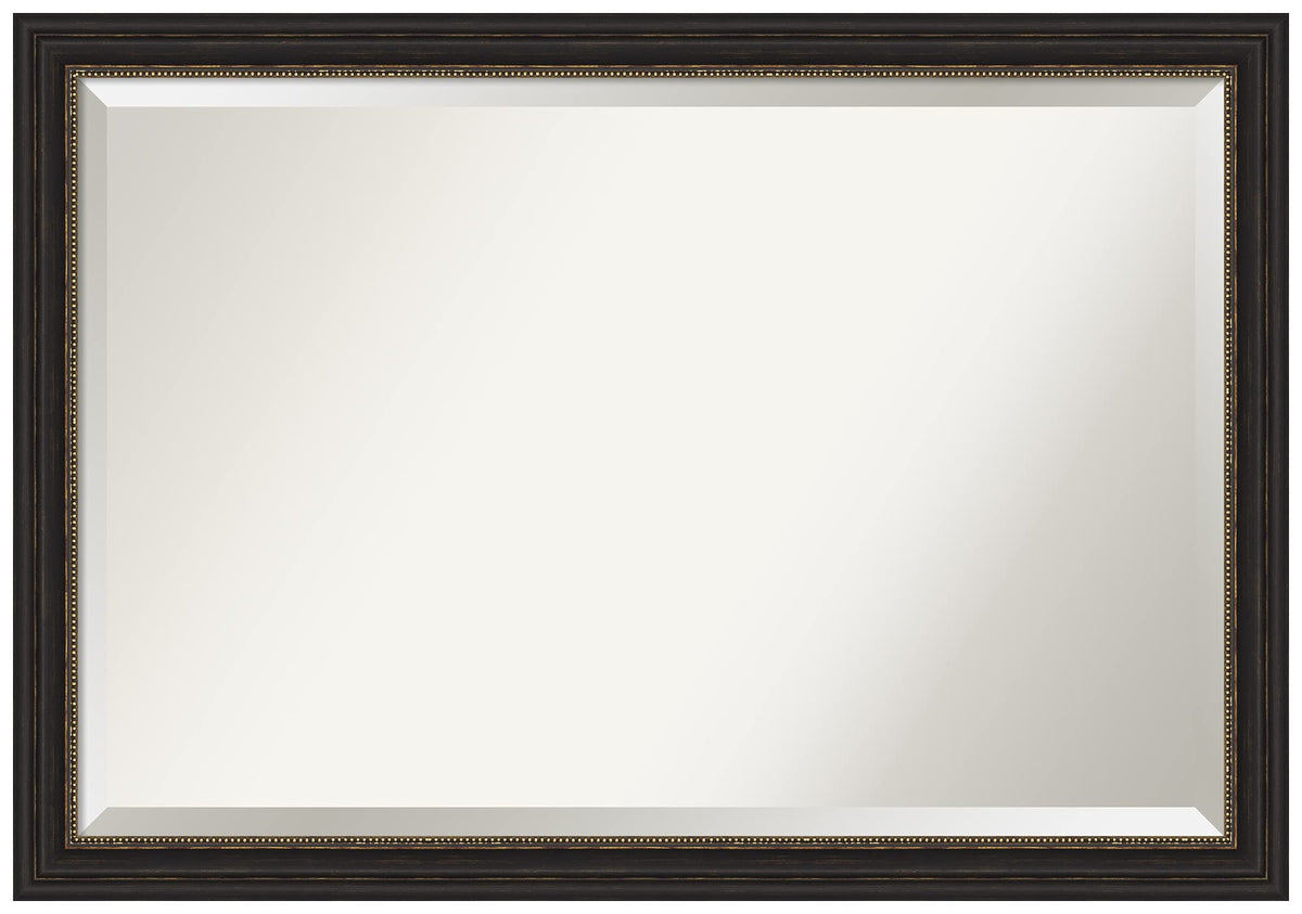 Amanti Art Bathroom Mirror, Accent Bronze Narrow Wall Mirror For Use As Bathroom Vanity Mirror Over Sink (27.5 X 39.5 In.) Bevel