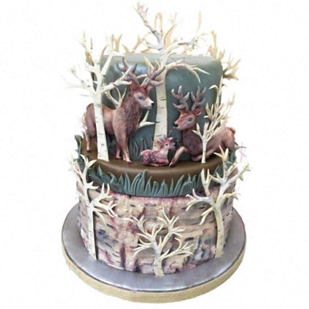 Tree Bark Fondant Impression Mat, Earth Mud Wall Texture Silicone Lace Mold Forest Party Silicone Imprint Mold Wood Cake Border