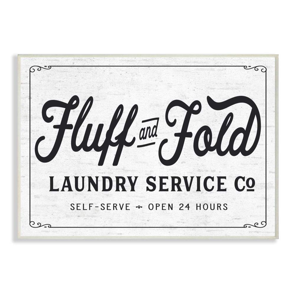 Stupell Industries Fluff And Fold Laundry Room Vintage Country Sign, Designed By Lettered And Lined Art, 13 X 19, Wall Plaque