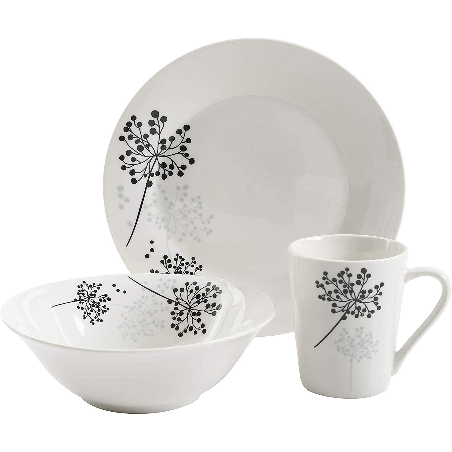 Gibson Home Netherwood 12 Piece Dinnerware Set, White