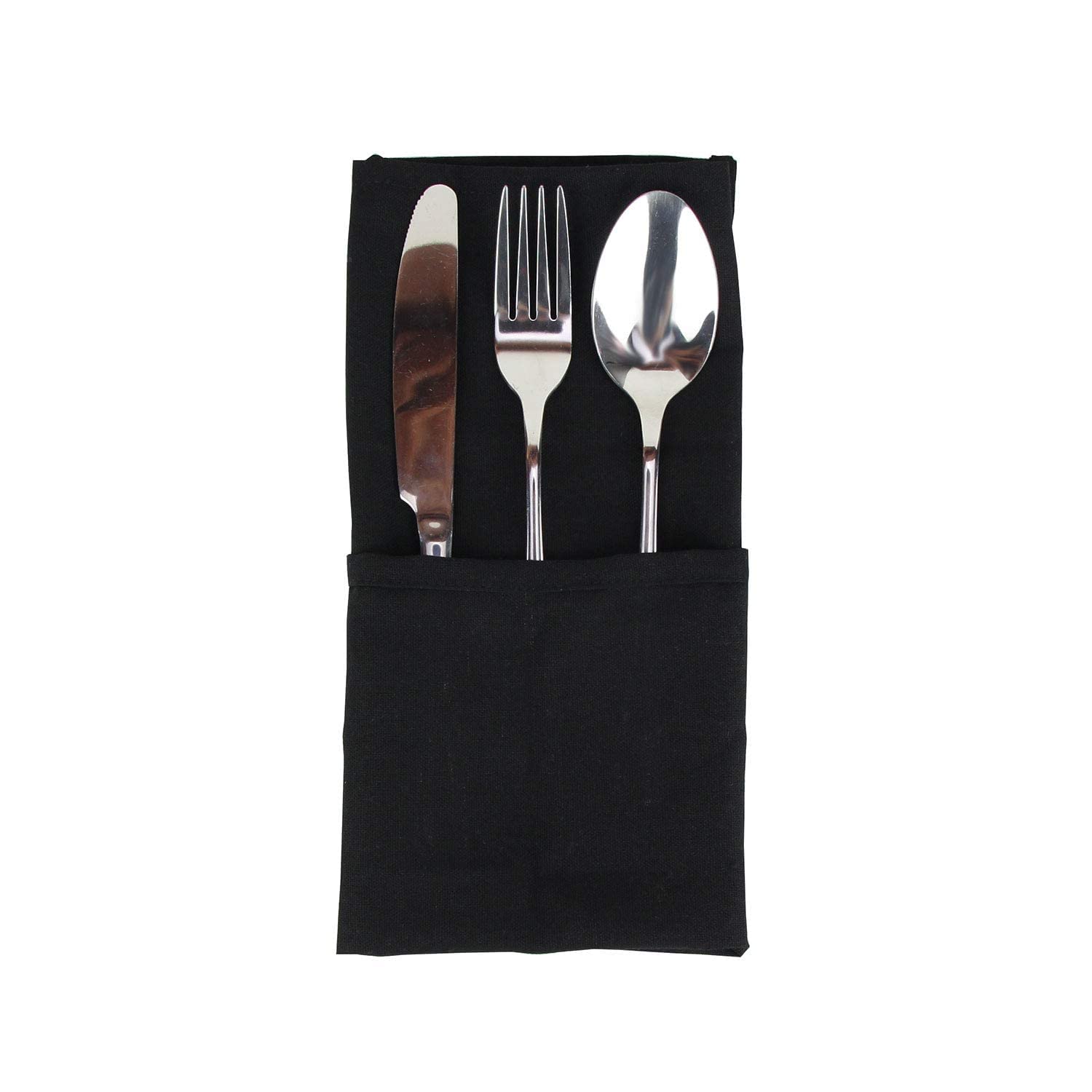 Infei Solid Color Cotton Linen Blended Thin Dinner Cloth Napkins - Set Of 12 (40 X 40 Cm) - For Halloween Events & Home Use (Bla