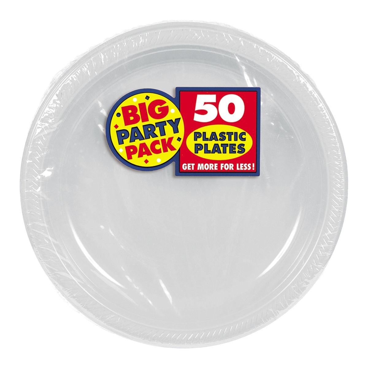 Silver Round Disposable Plastic Plates - 7'' (Pack Of 50) | Sturdy Dinnerware For Parties, Events & Everyday Use