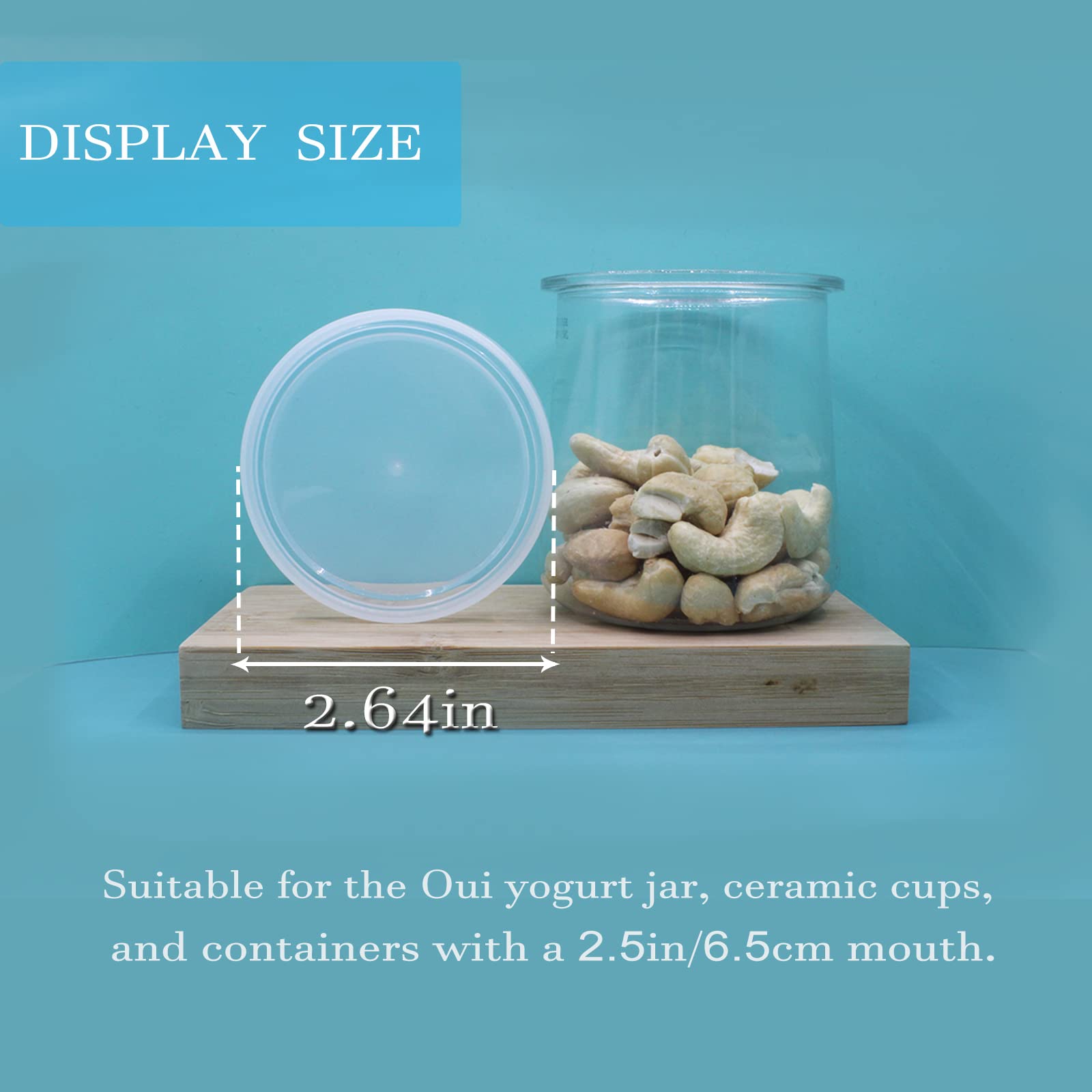 gocola Yogurt Jar Lids - 12 Pack Clear Plastic Lids for Oui Containers