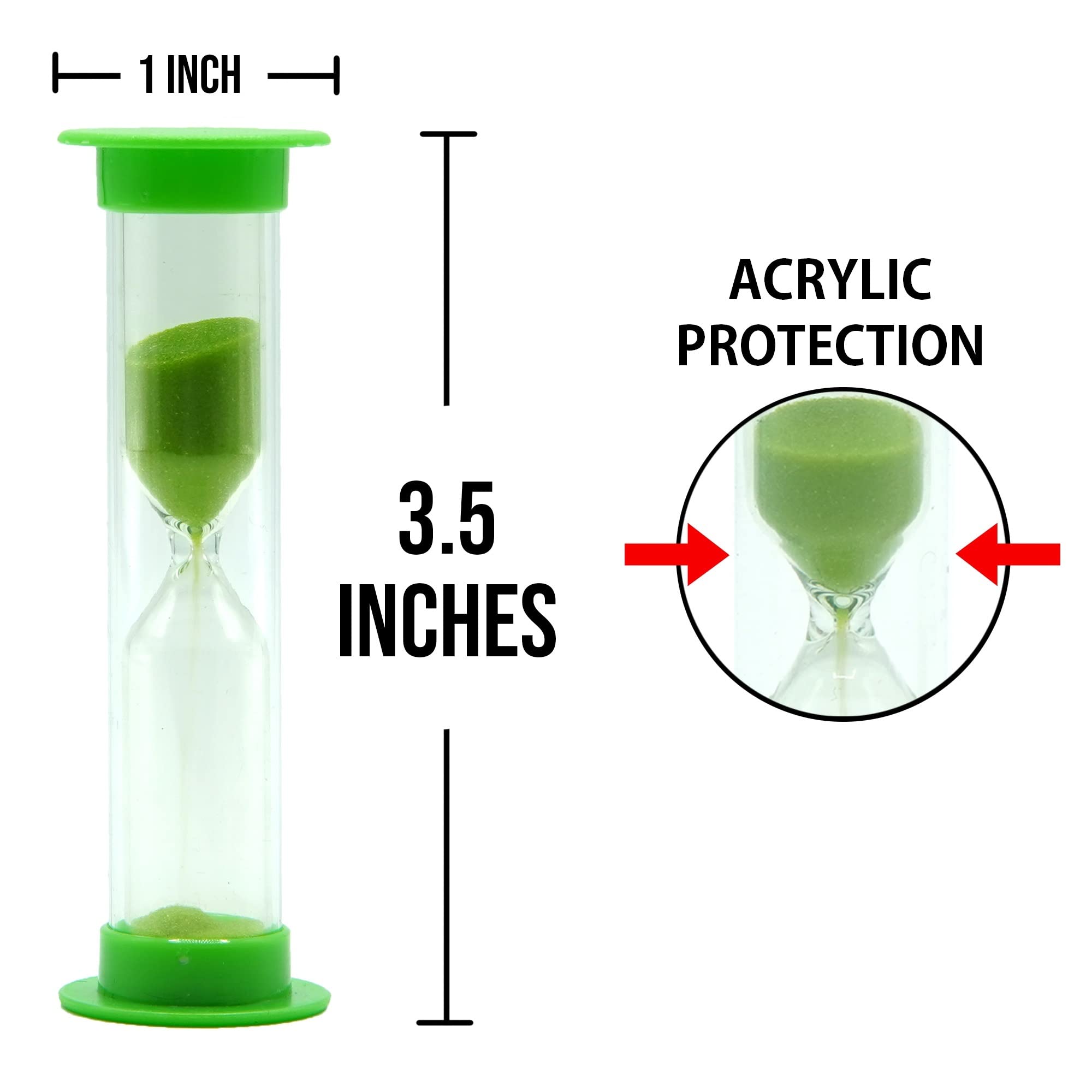 Teacherfav Sand Timer For Kids Set Of 3 Small Colorful Hourglass Acrylic Covered Clock 1Min 2Min 5Min For Classroom, Home & Kids