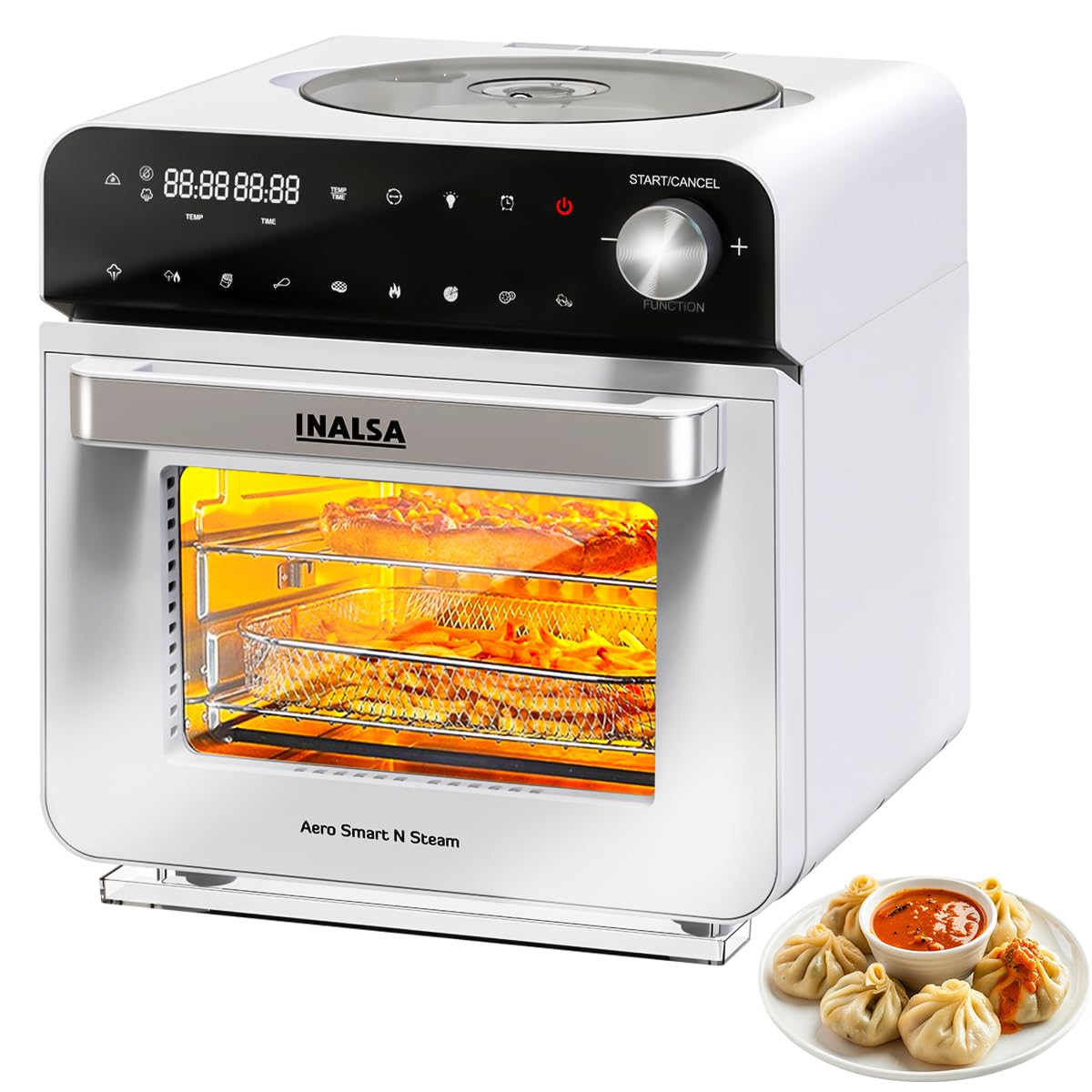 Inalsa Air Fryer,Oven,Steamer,Rotisserie,Convection|1700 W & 15 L|9 Accessories|Air Fry,Roast,Grill,Steam Vegetables,Idli,Momos,