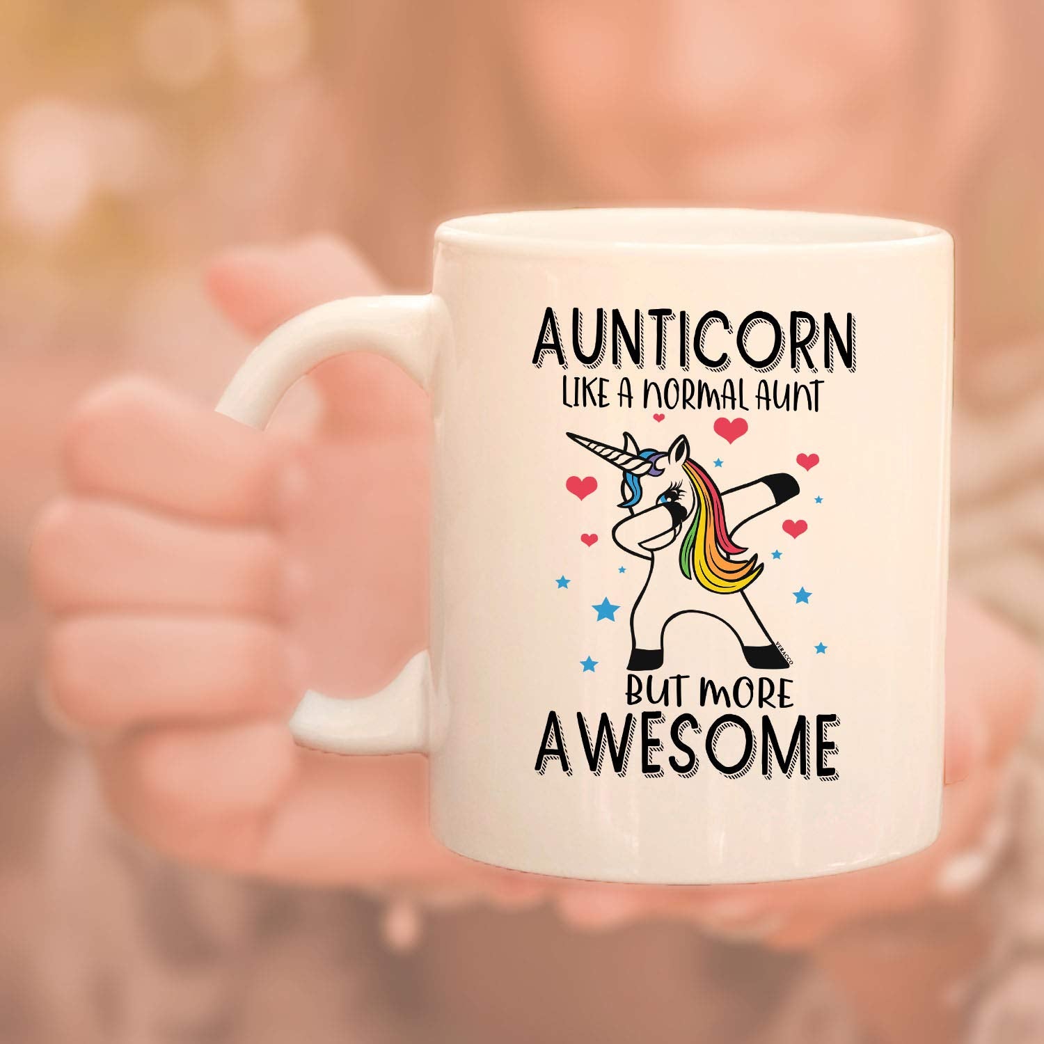 Veracco Aunticorn Like a Normal Aunt Ceramic Coffee Mug For Her Funny Birthday Gifts (White, Ceramic)