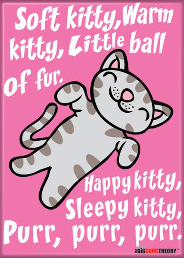 Ata-Boy Big Bang Theory Soft Kitty Magnet Magnet - 2.5'' X 3.5'' Magnet For Refrigerators, Whiteboards & Locker Decorations