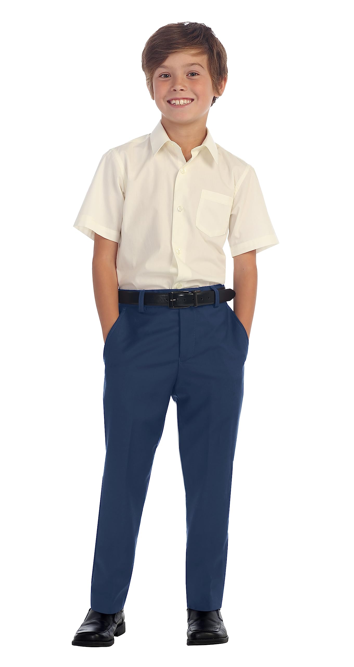 gioberti Boys Flat Front Dress Pants, Royal Blue, 2T