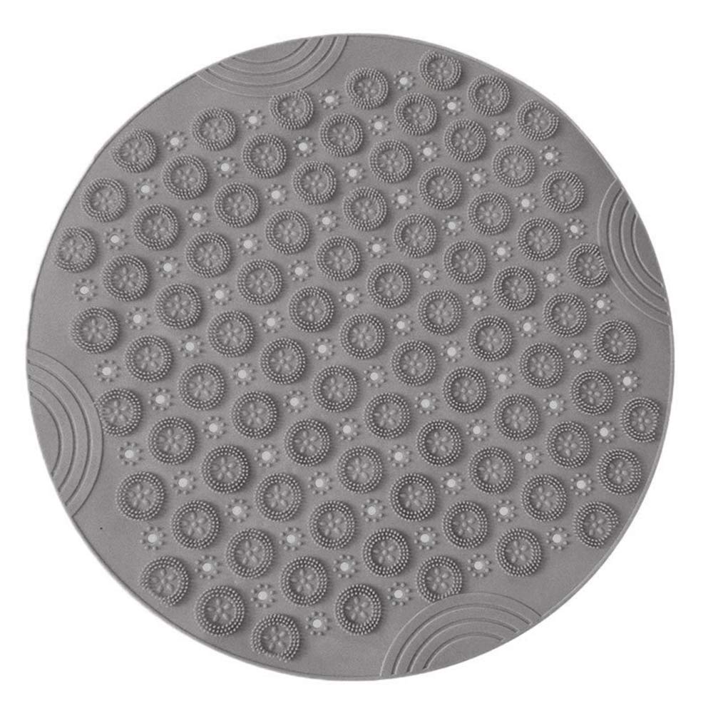 Meeyou Textured Surface Round Non Slip Shower Mat Anti Slip Bath Mats With Drain Hole In Middle For Shower Stall,Bathroom Floor,