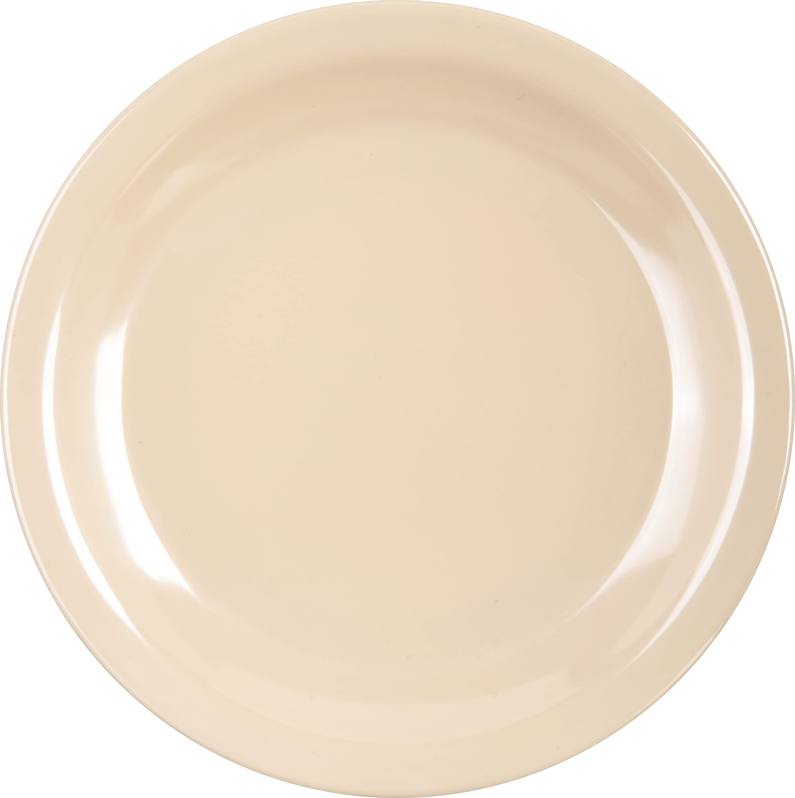 Carlisle Foodservice Products Kingline Reusable Plastic Plate Dessert Plate For Home And Restaurant, Melamine, 6.5 Inches, Tan