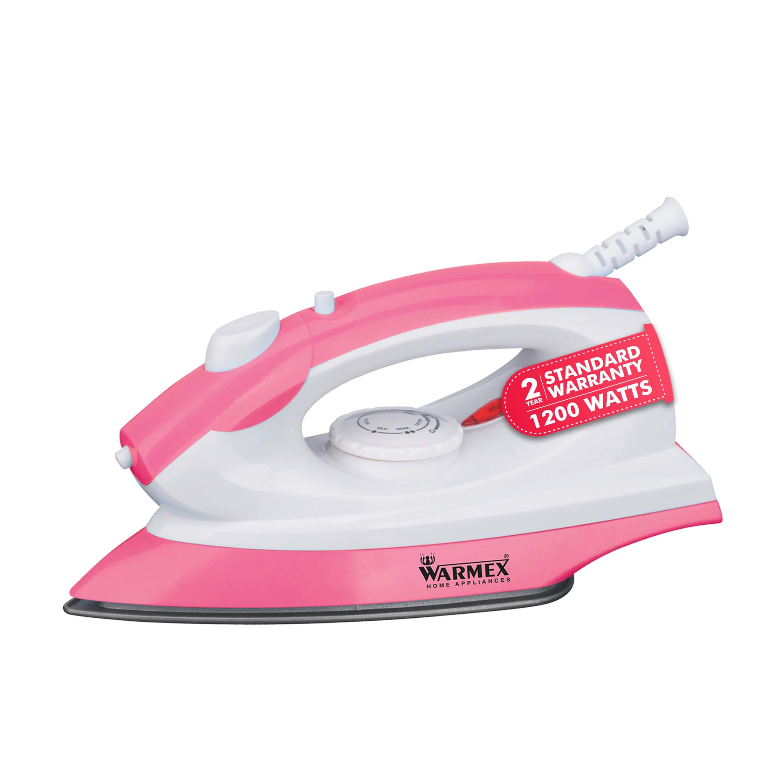 Warmex 1200 Watt Spray Or Dry Iron For Clothes, Steam Iron Press, 50 Ml Water Tank & NonStick Soleplate, On/Off Indicator Light