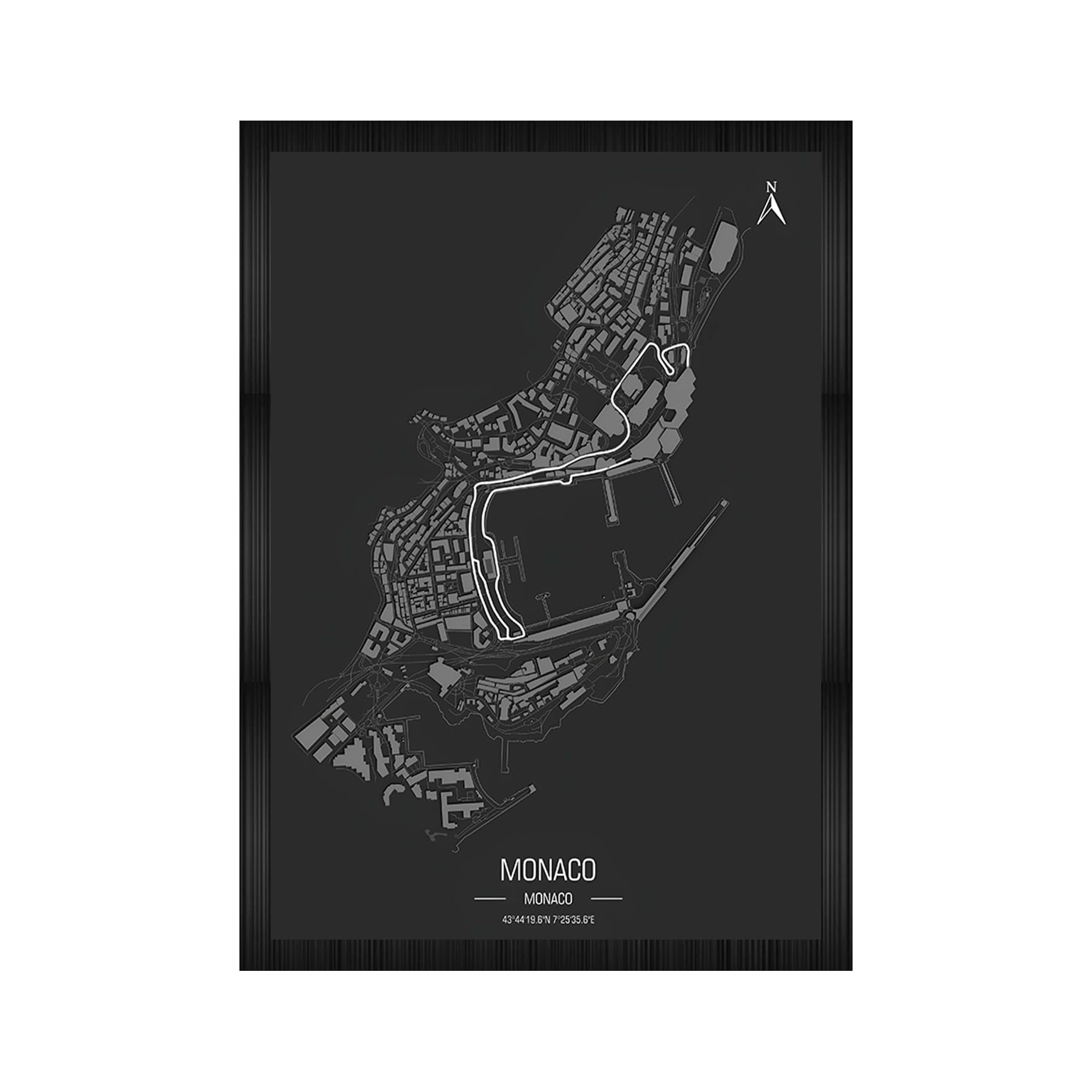 Codersparadise Monaco - F1 Maps Wall Poster Frames | Aesthetic A4 Poster Frames For Home, Living Room, Bedroom And Office | Wall