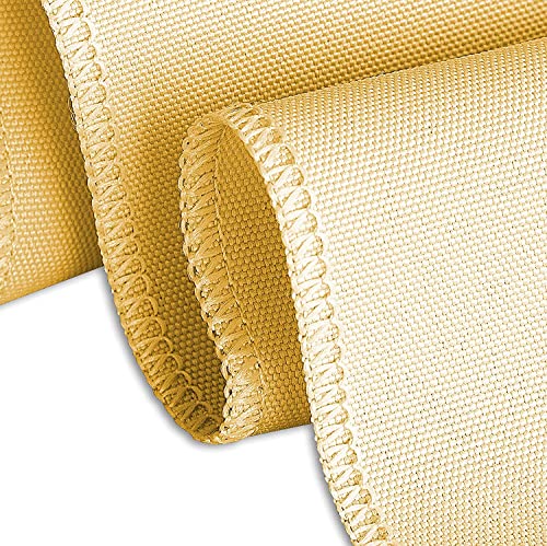 Linentablecloth 90 X 156-Inch Rectangular Polyester Tablecloth With Rounded Corners, Gold