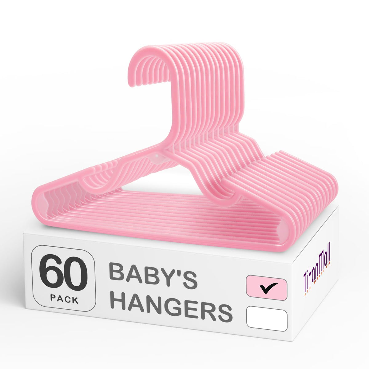 Smartor 60 Pack Baby Hangers - 11.7 Inch Plastic Baby Hangers For Closet - Childrens Hangers For Clothes & Infant Hangers For Cl