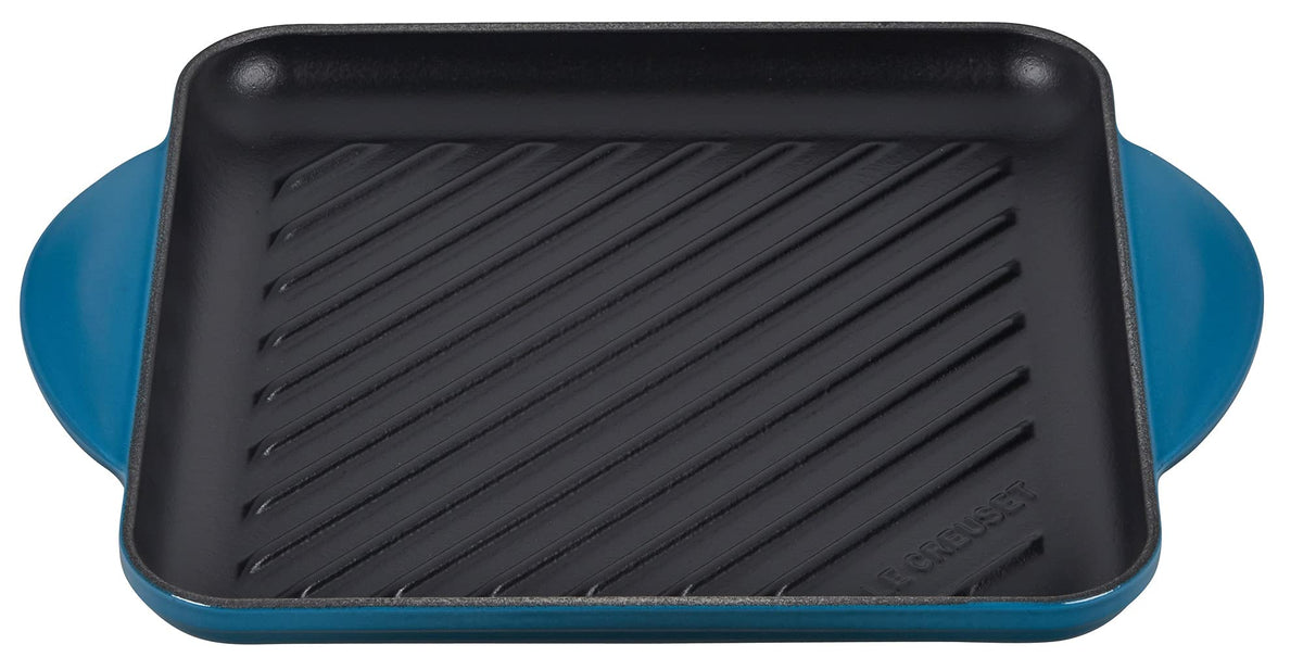 Le Creuset Enamaled Cast Iron Square Grill, 9.5, Deep Teal