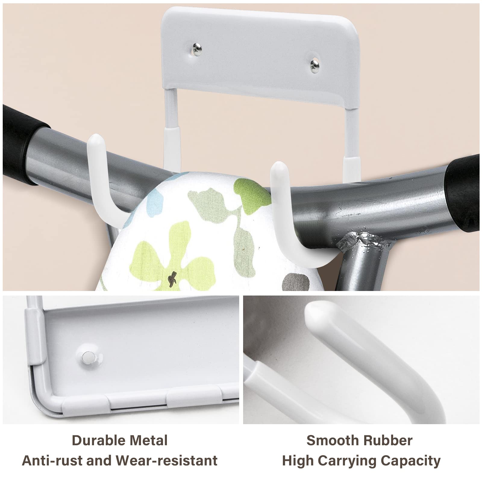 Alpinista Ironing Board Hanger Iron Board Wall Mount For Laundry Rooms, White