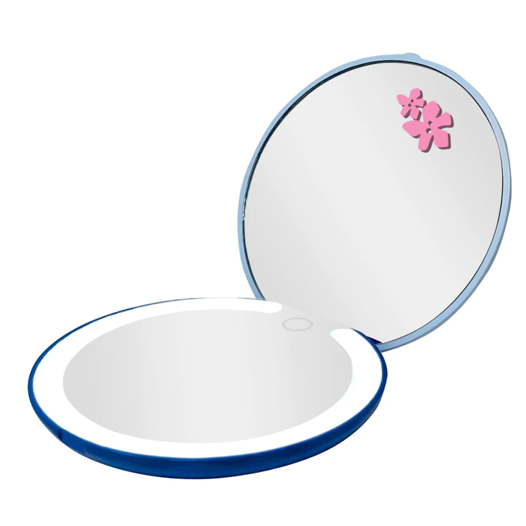 Impressions Vanity Disney Stitch Compact Mirror With Light, Double Sided Cute Travel Makeup Mirror With Magnification, Daylight