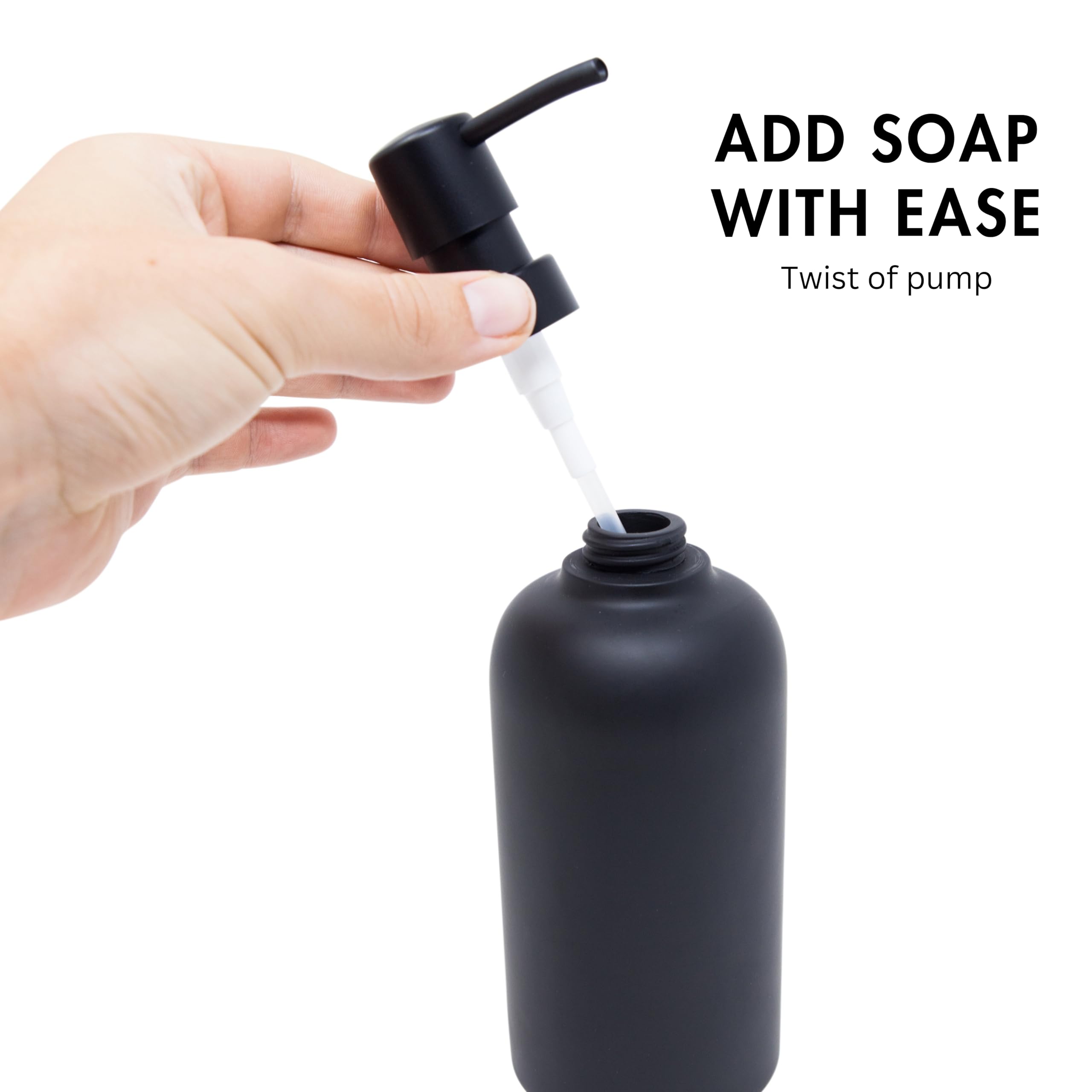Yew Design Matte Black Soap Dispenser For Bathroom, 15Oz Round Rustproof Liquid Hand Dish Soap Dispenser Pump For Kitchen Sink,