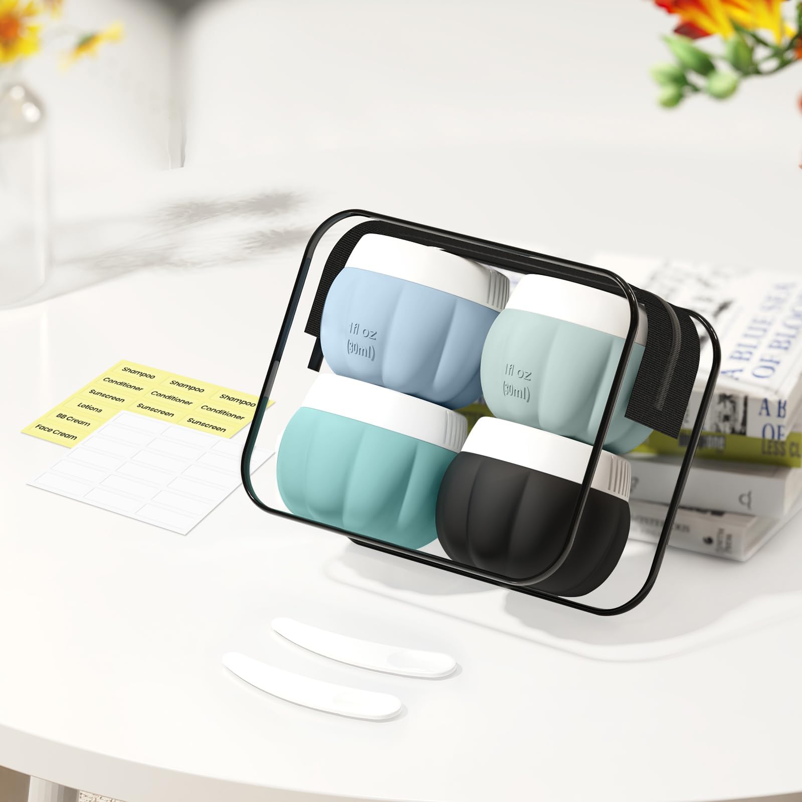 Redfly Travel Containers For Toiletries, Tsa Approved Travel Size Containers, Silicone Travel Jars For Creams, Travel Size Toile