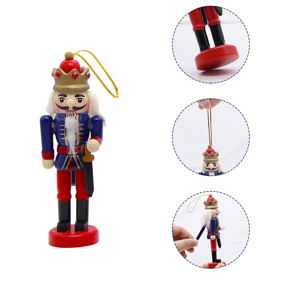 Joliyoou Wooden Christmas Nutcracker, 6 Pcs Mini Soldier Figurines 5.1 inch Ornaments for Xmas Gifts
