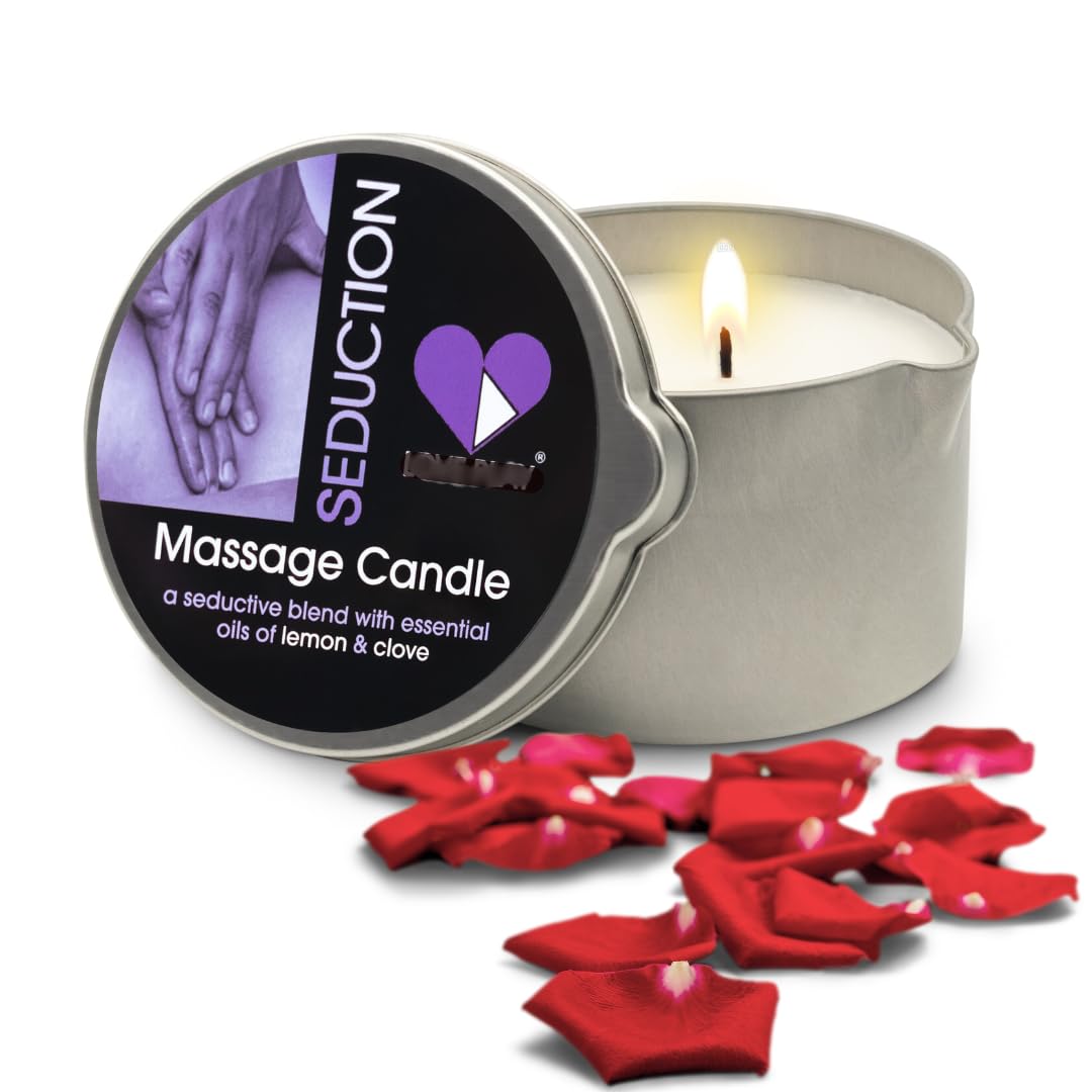 LOVE PLAY Massage Oil Candle - Vegan Moisturizing Body Oil Massage - Luxurious & Hydrating Skin Care Body Massage Oils (6.76oz)