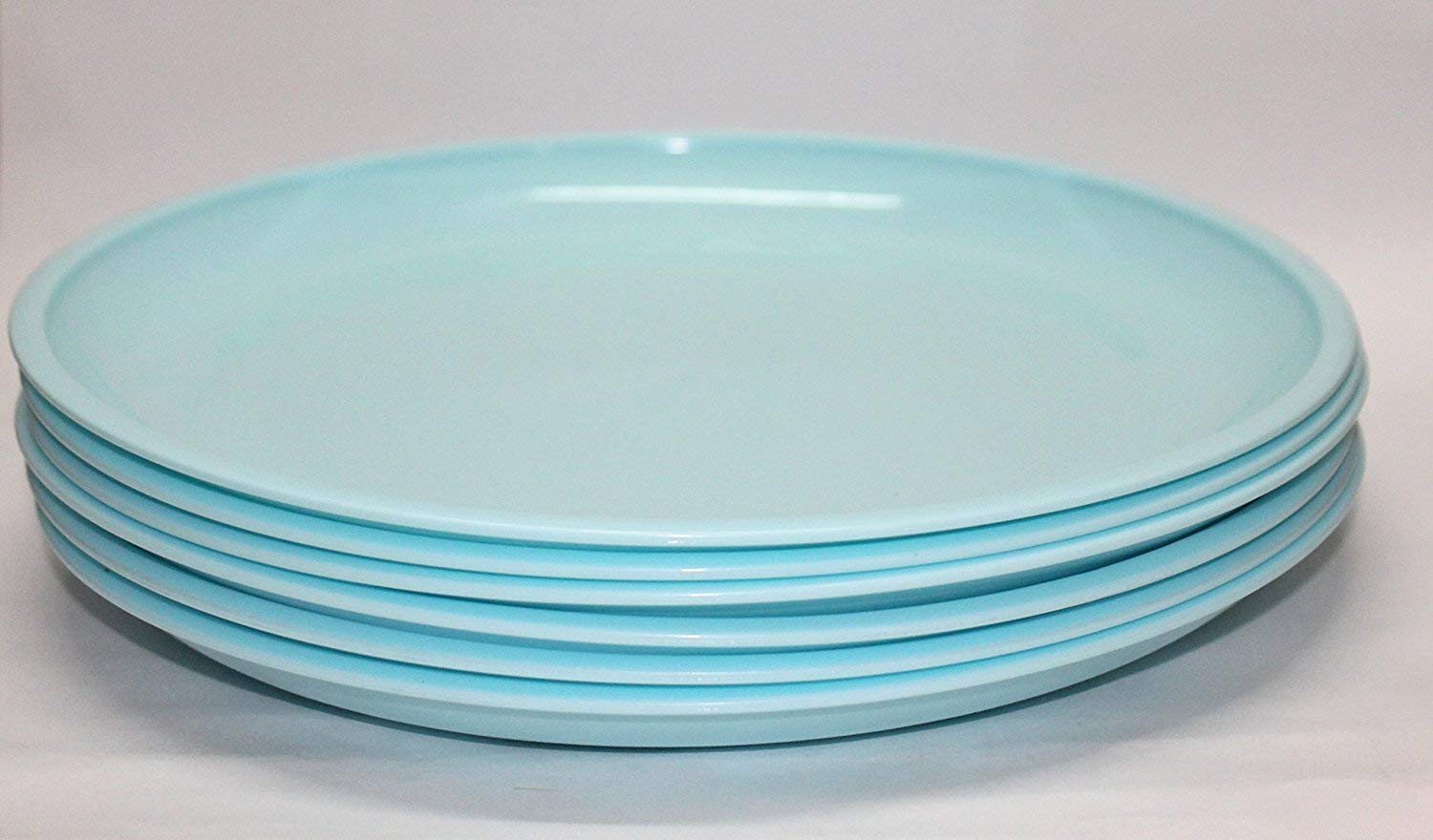Everbuy Microwave Safe & Unbreakable Round Full Plates (Ocean Blue, Set Of 6)
