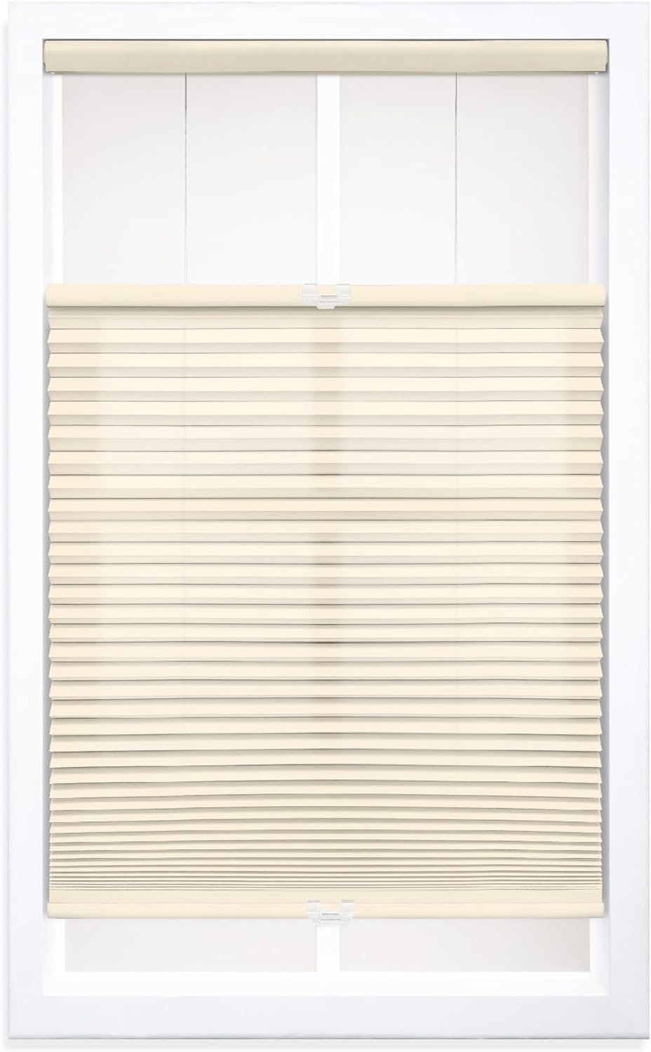 DEZ FURNISHINGS Cordless 1.5 Light Filtering Top Down Bottom Up Cellular Shade, 30 W x 60 H, Alabaster