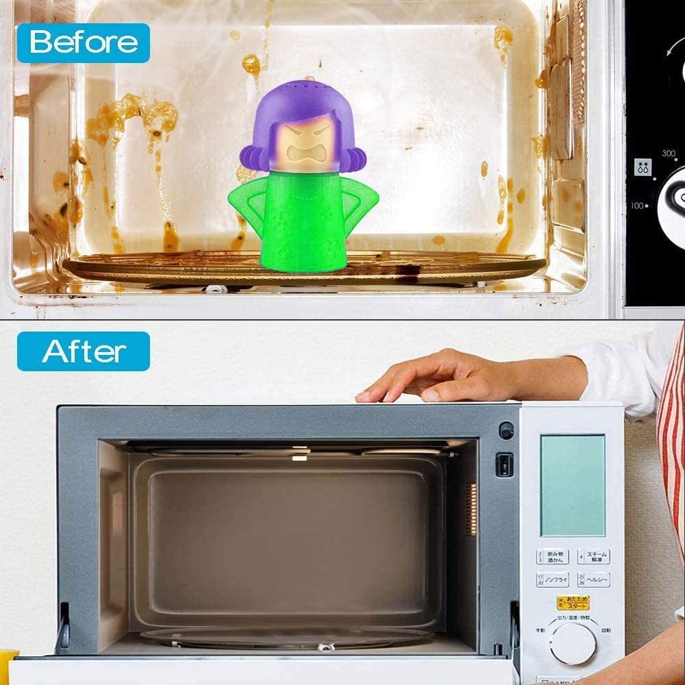 Abnaok Microwave Cleaner & Fridge Deodoriser Set - 2PCS, White/Blue, Easy Clean for Home/Office