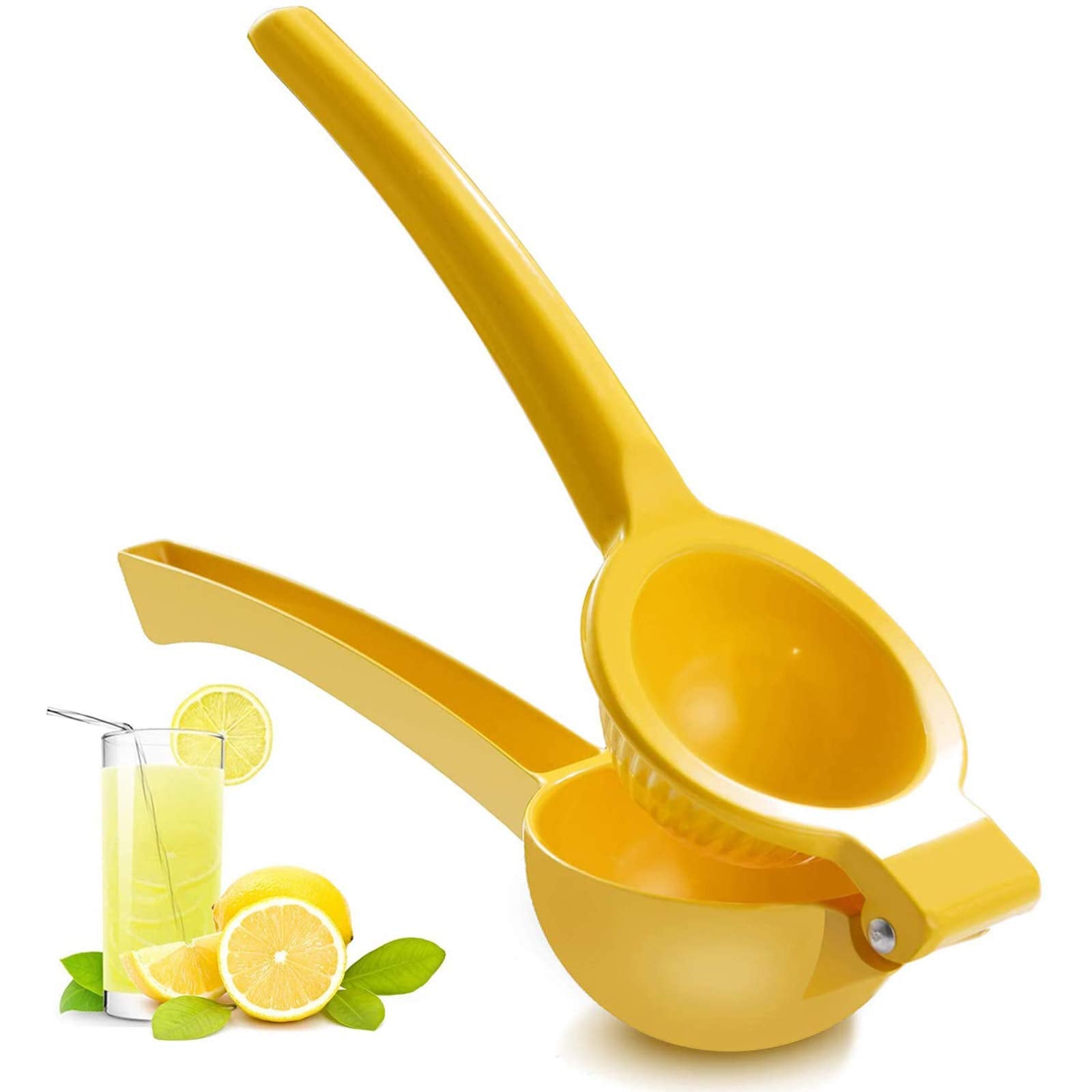 Manual Juicer Citrus Lemon Squeezer, Fruit Juicer Lime Press Metal, Professional Hand Juicer Kitchen Tool(Yellow)