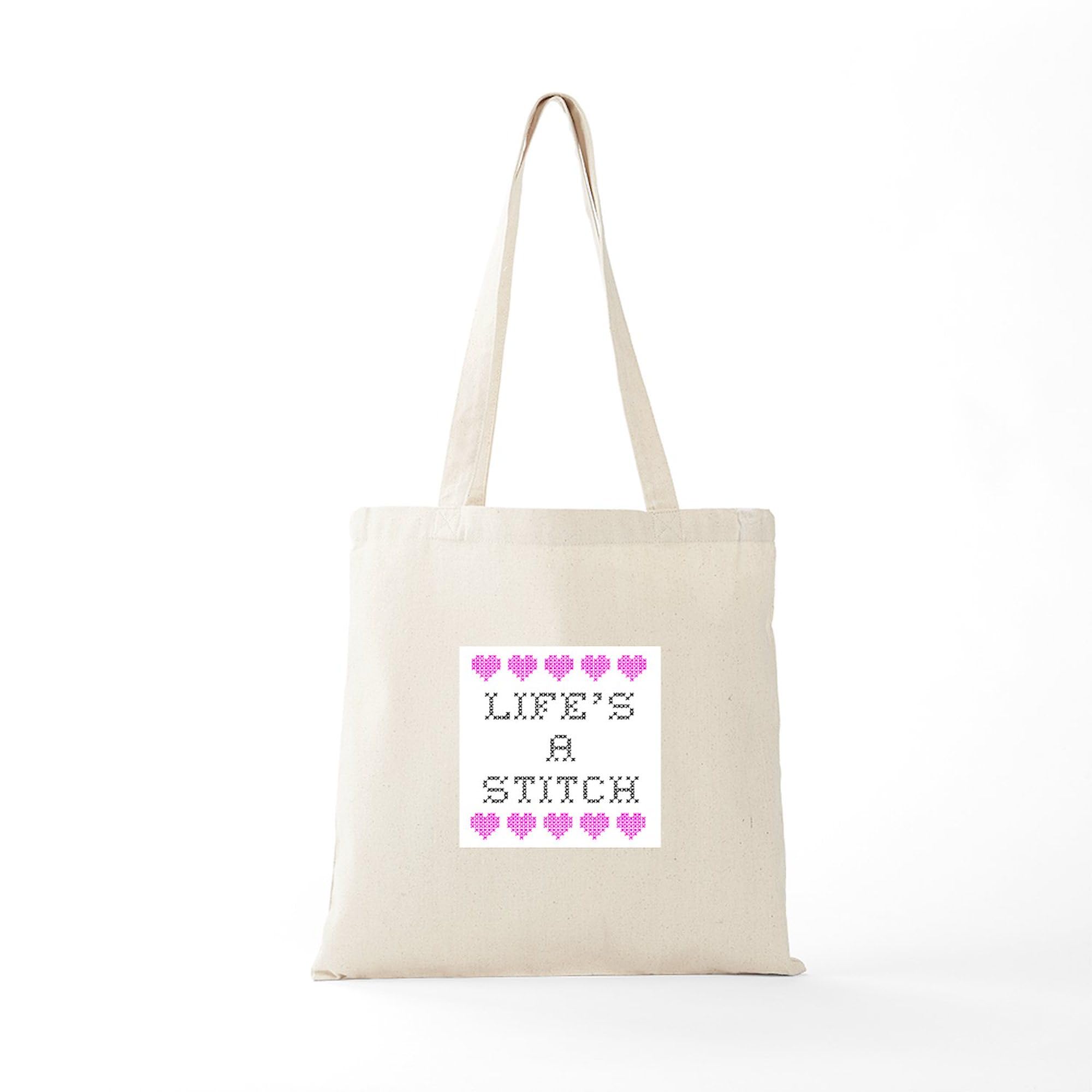 Cafepress Life'S A Stitch Cross Stitch Tote Bag Natural Canvas Tote Bag, Reusable Shopping Bag