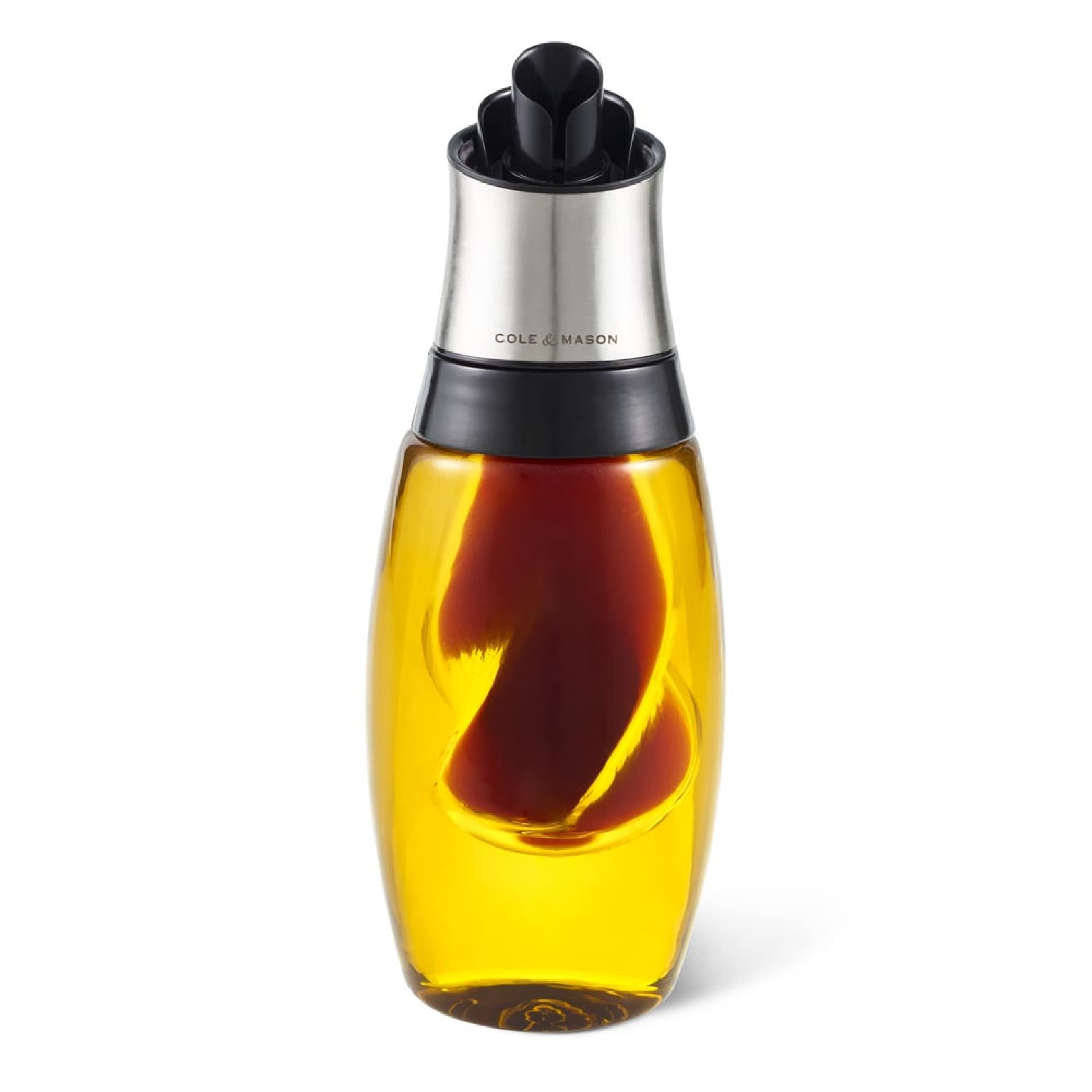 Cole & Mason Duo Oil & Vinegar Pourer - Oil & Vinegar Dispenser Set - Stainless Steel Oil & Vinegar Pourer - Dishwasher Safe Kit