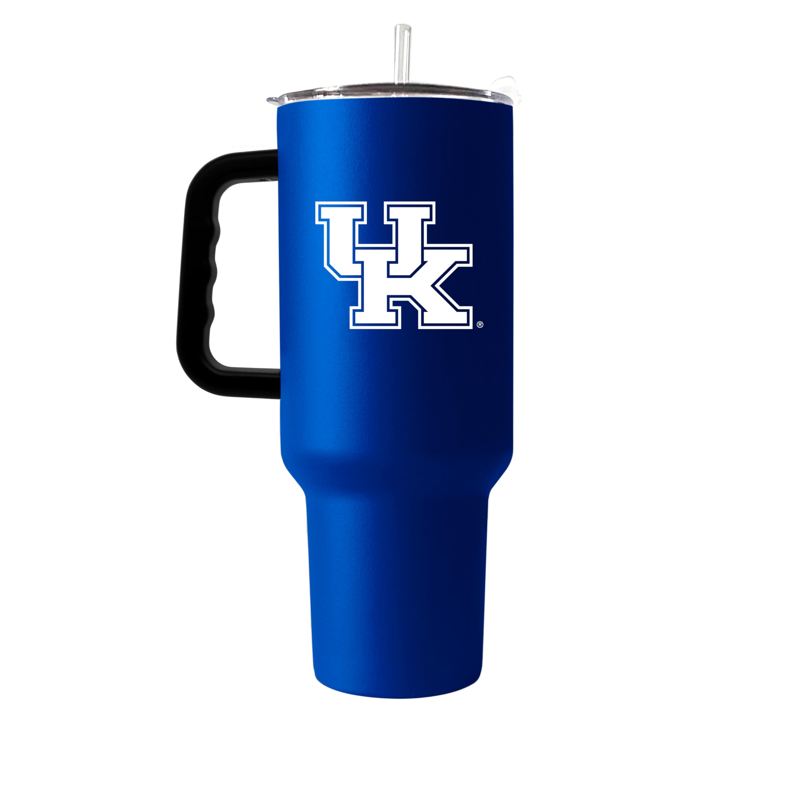 Logo Brands NCAA Kentucky Wildcats 40oz Flipside Powder Coat Tumbler - Double-Wall Insulated, Reusable Straw, Rugged Handle