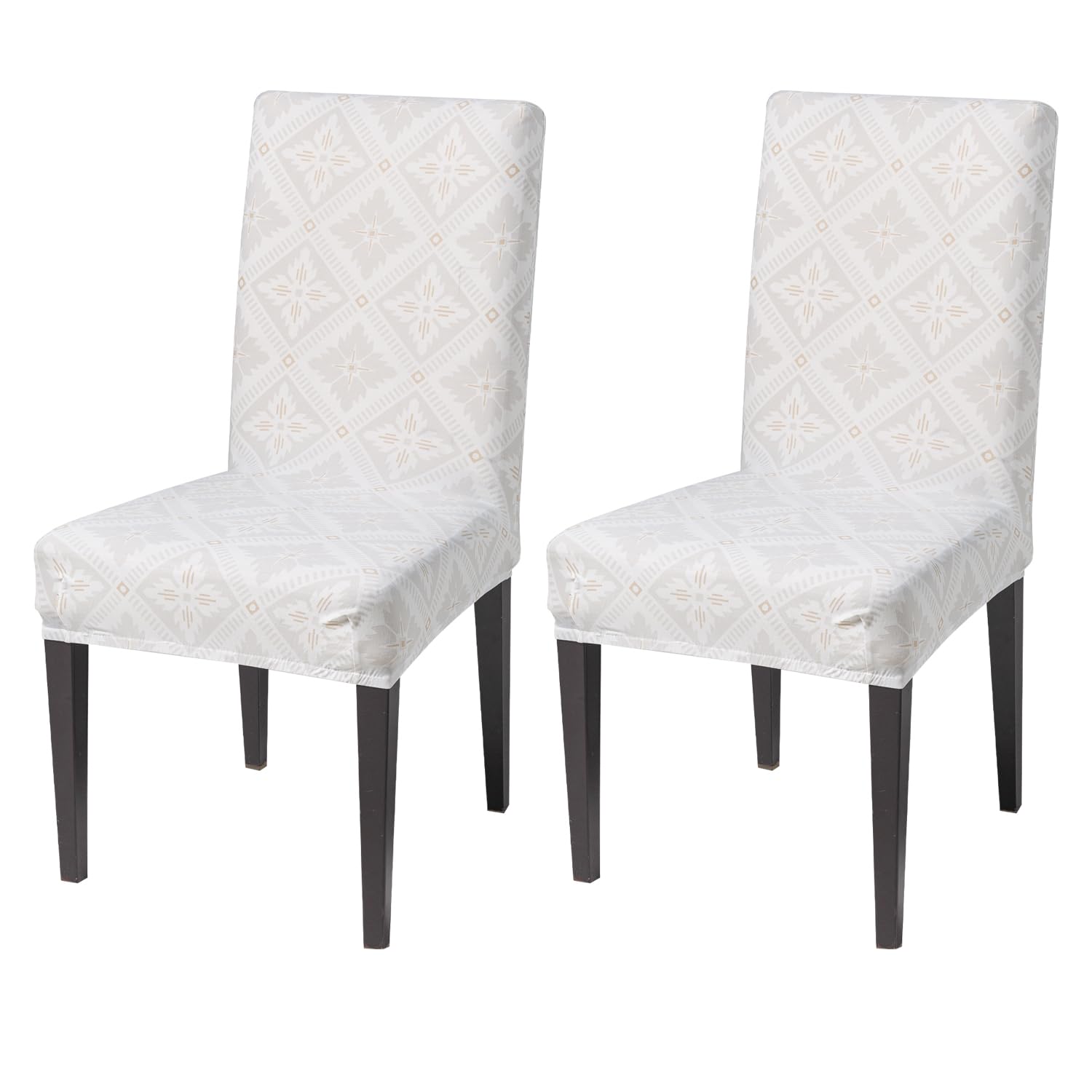 House Of Quirk Elastic Chair Cover Stretch Removable Washable Short Dining Chair Cover Protector Seat Slipcover (Pack Of 2, Dese