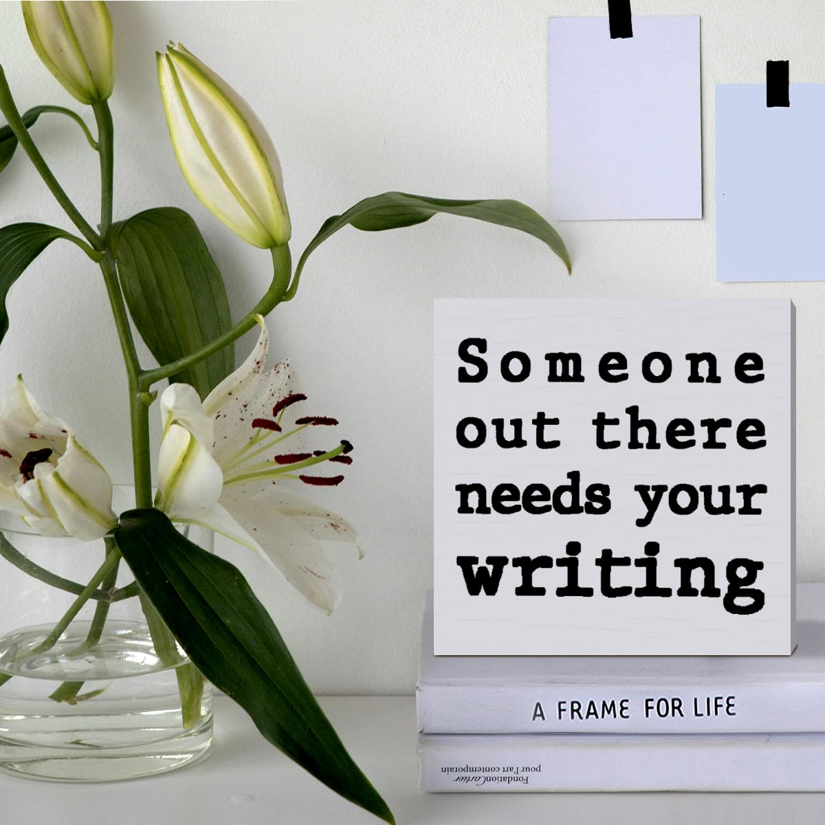 Writer Gifts for Women Men, Author Novelist Writing Lover Journalist Christmas Birthday Gifts Writer Home Office Desk Decor Wood