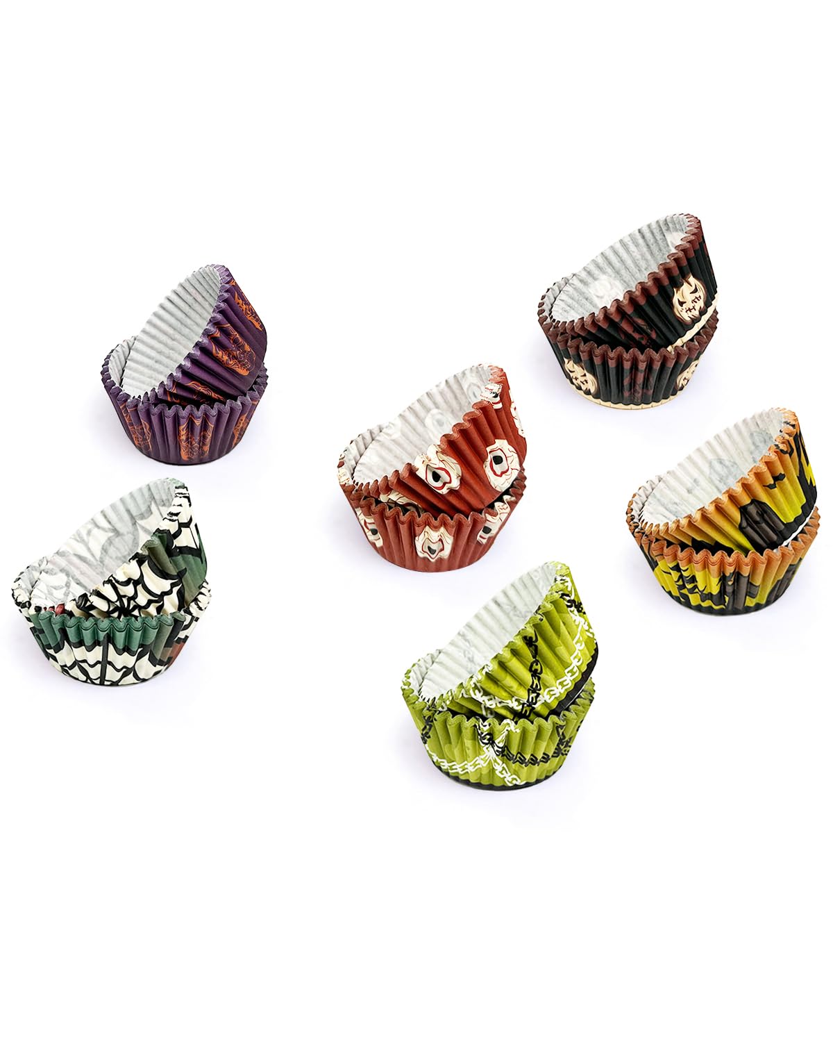 Qiqee Halloween Standard Cupcake Liners Cupcake Cups 300-Count Food Grade Gradient Design Cupcake Papers Baking Cups Cupcake Wra
