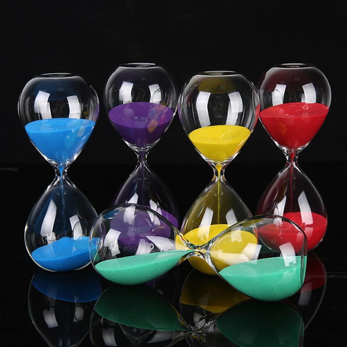 Hourglass, Hovebeaty Hand-Blown Sand Timer Set For Time Management 15 Minutes Durable Glass Construction (15 Min, Purple)