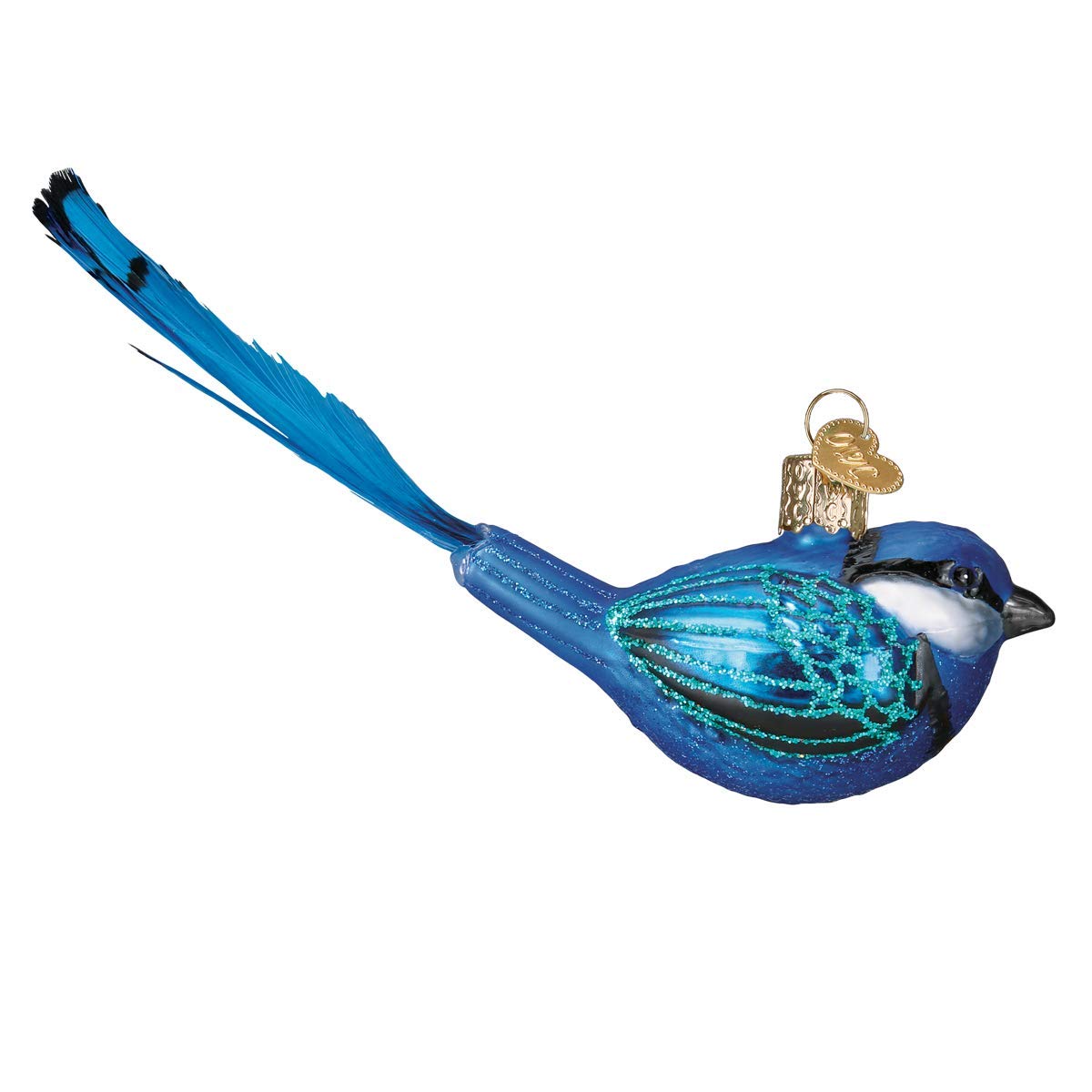 Old World Christmas Fairy Wren Glass Blown Ornament for Christmas Tree, Handcrafted Holiday Decoration, Bird Watcher Collection
