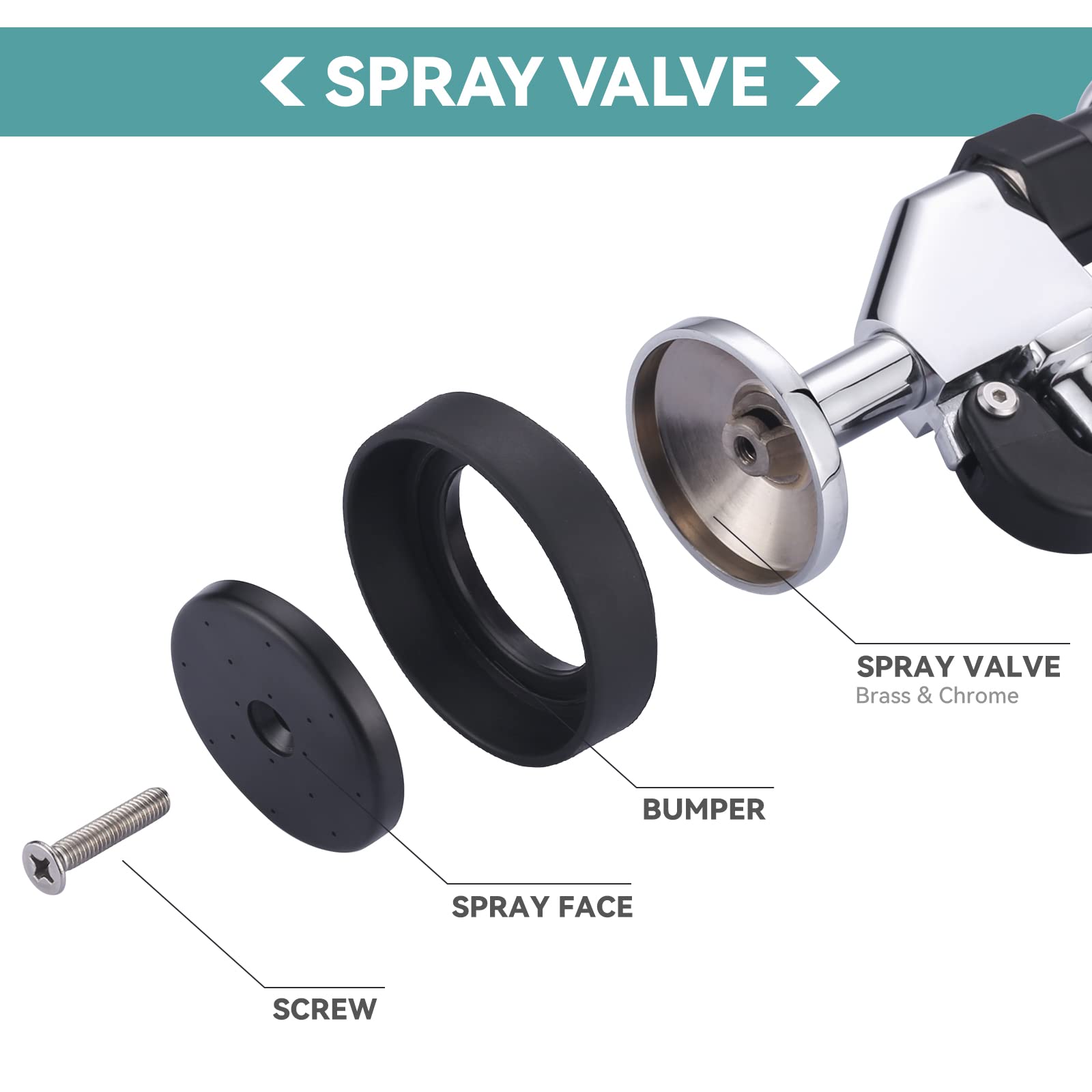 Pre Rinse Sprayer With Black 7/8''-20Unef Handle Grip Assembly, 1.42 Gpm High Pressure Pull Down Spray Head, Handheld Dish Spray