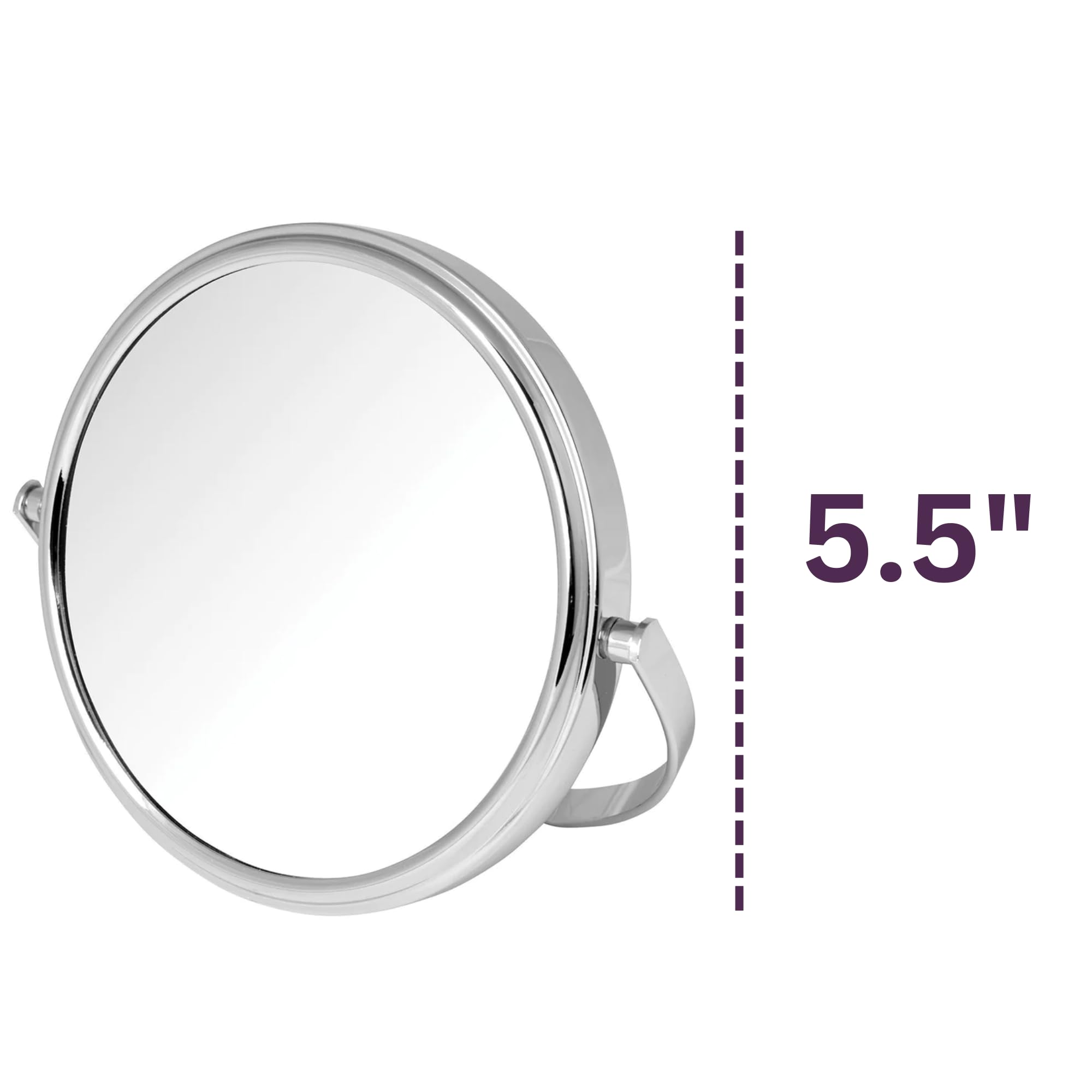 Model'S Choice Jerdon Tabletop Vanity Makeup Mirror With Chrome Finish - 5.5    Diameter Mirror With 5X-1X Magnification - Model