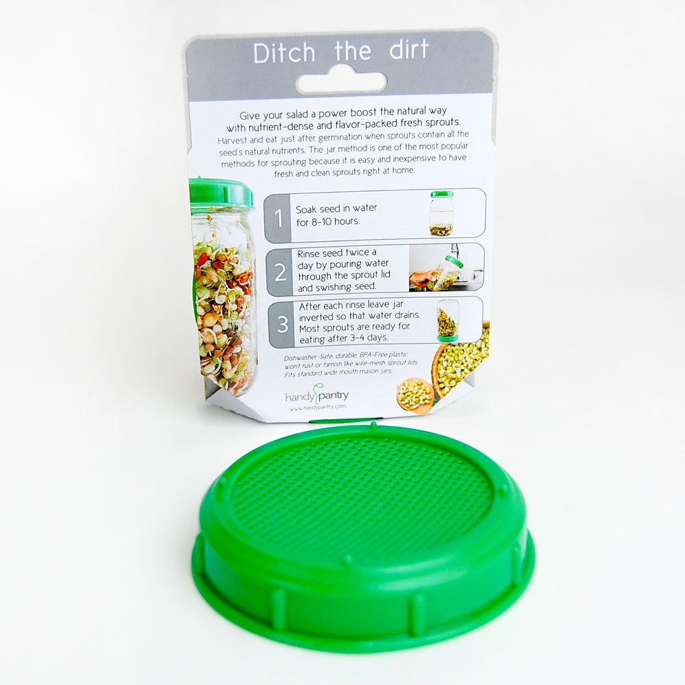 Sprouting Jar Strainer Lid - Fits Wide Mouth Jars - For Growing Sprouts & Other Uses