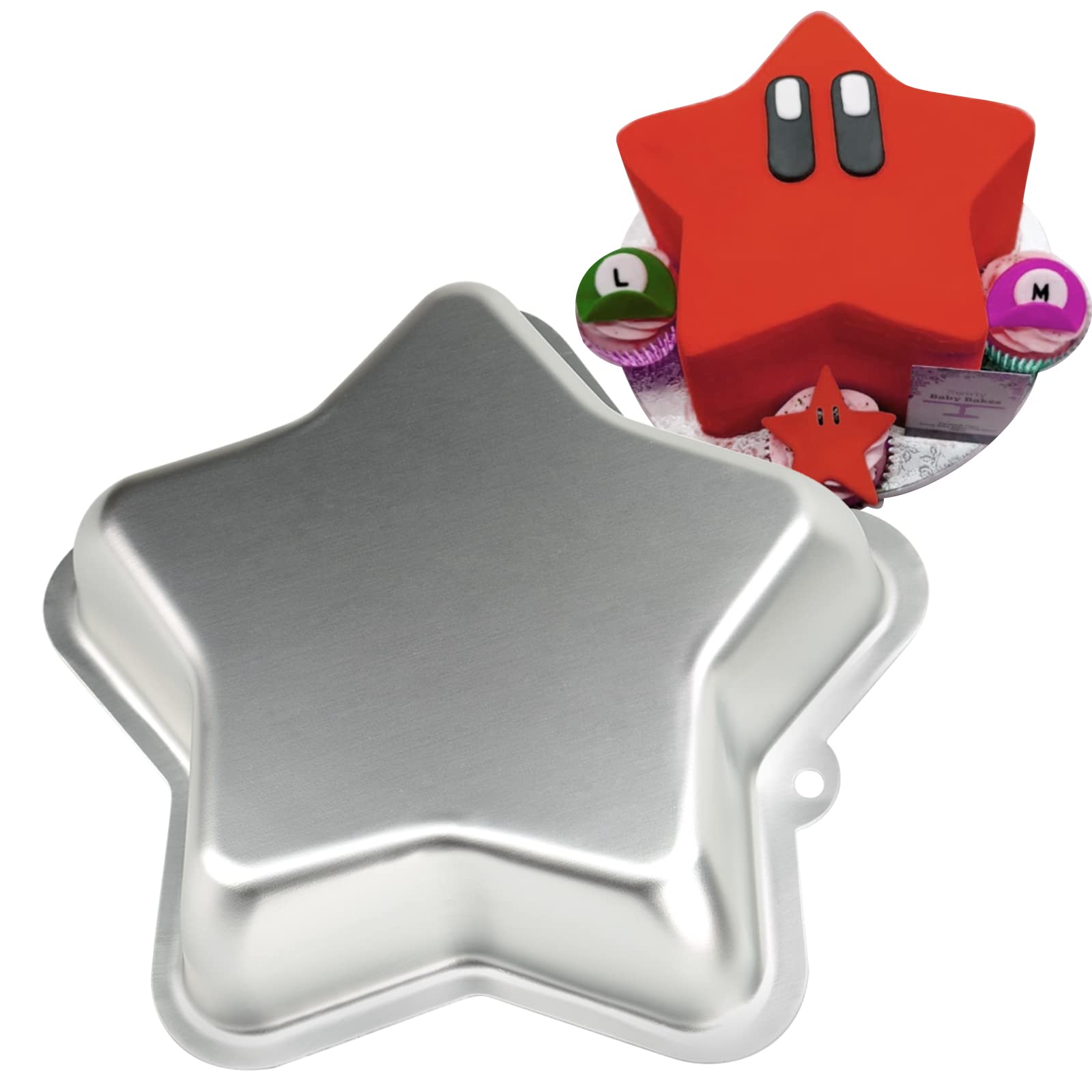 Sadyfon 8 Inch Star Shaped Cake Pan Five-Pointed Shaped Aluminum Nonstick Cake Decorating Mould Birthday Anniversary Wedding Par